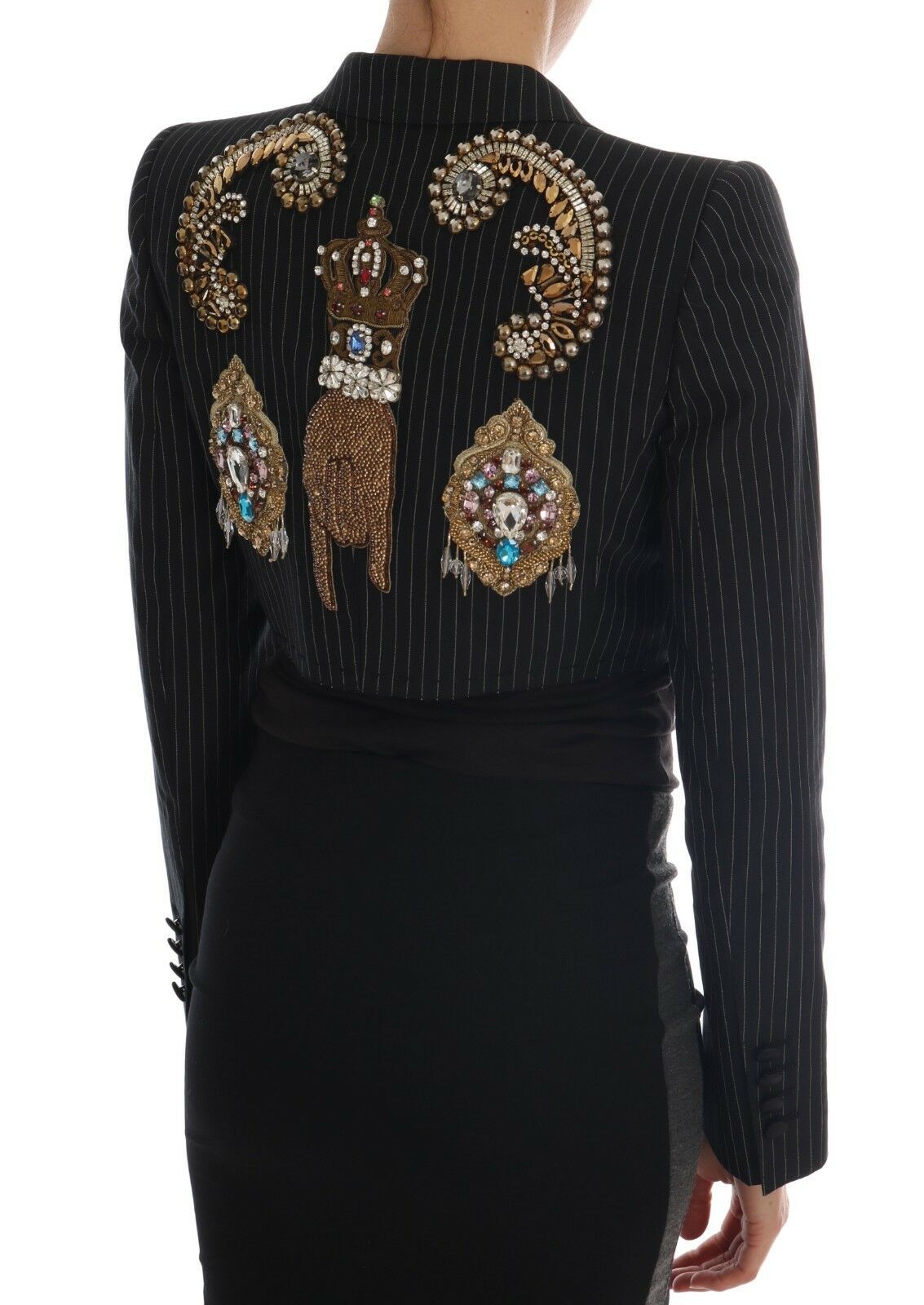Dolce & Gabbana Black Crystal Fairy Tale Blazer Jacket | Regal Royce