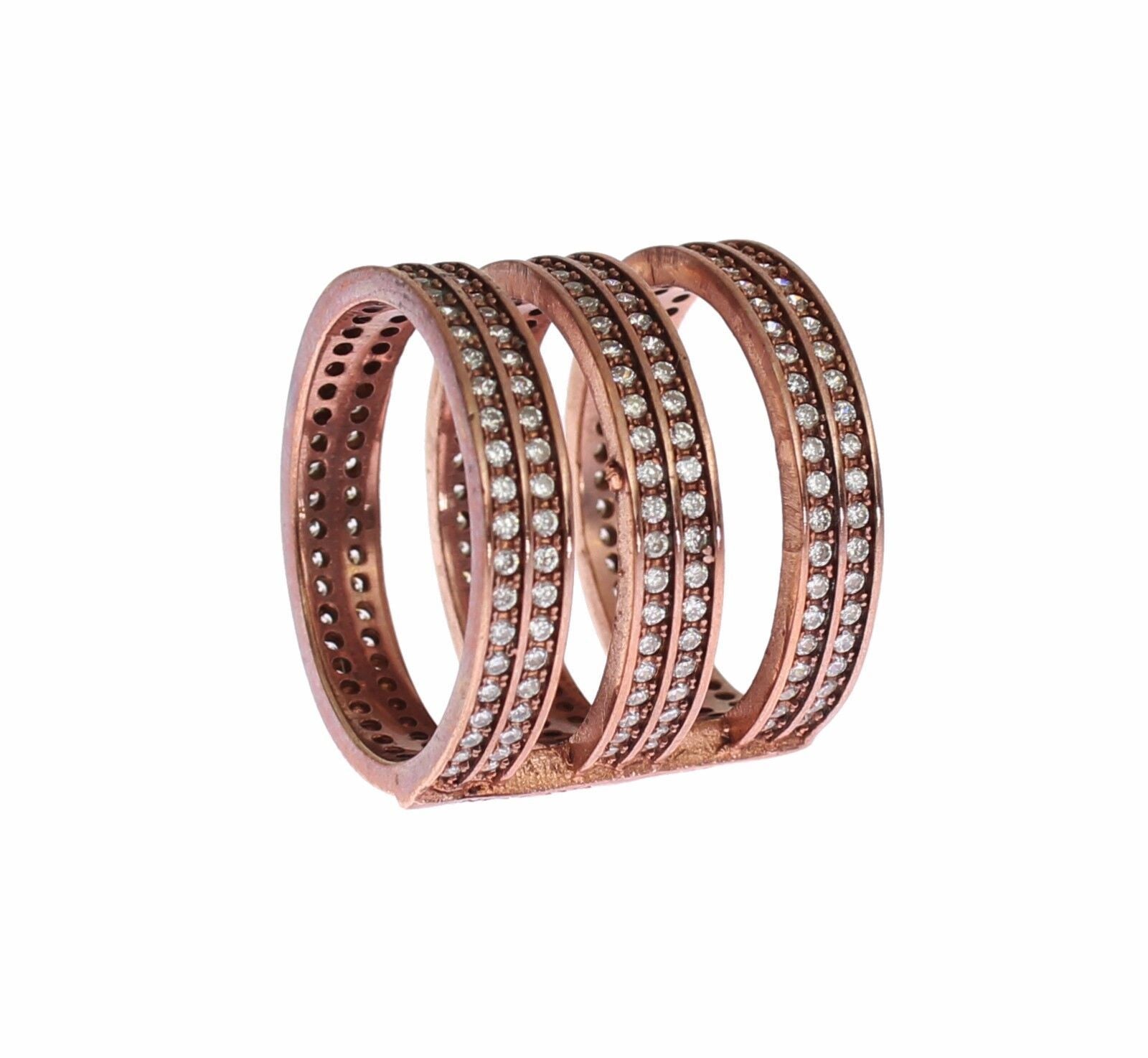 Nialaya Gold 925 Silver Clear CZ Pink Ring | Regal Royce