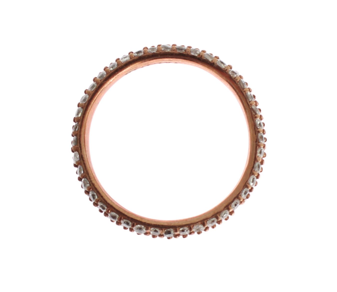 Nialaya Pink Gold 925 Silver Clear CZ Ring | Regal Royce