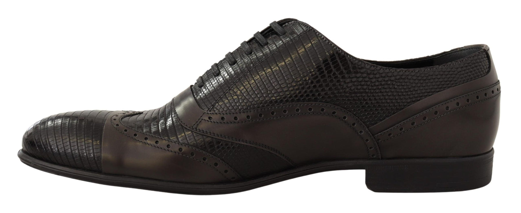 Dolce & Gabbana Brown Lizard Skin Leather Oxford Dress Shoes | Regal Royce