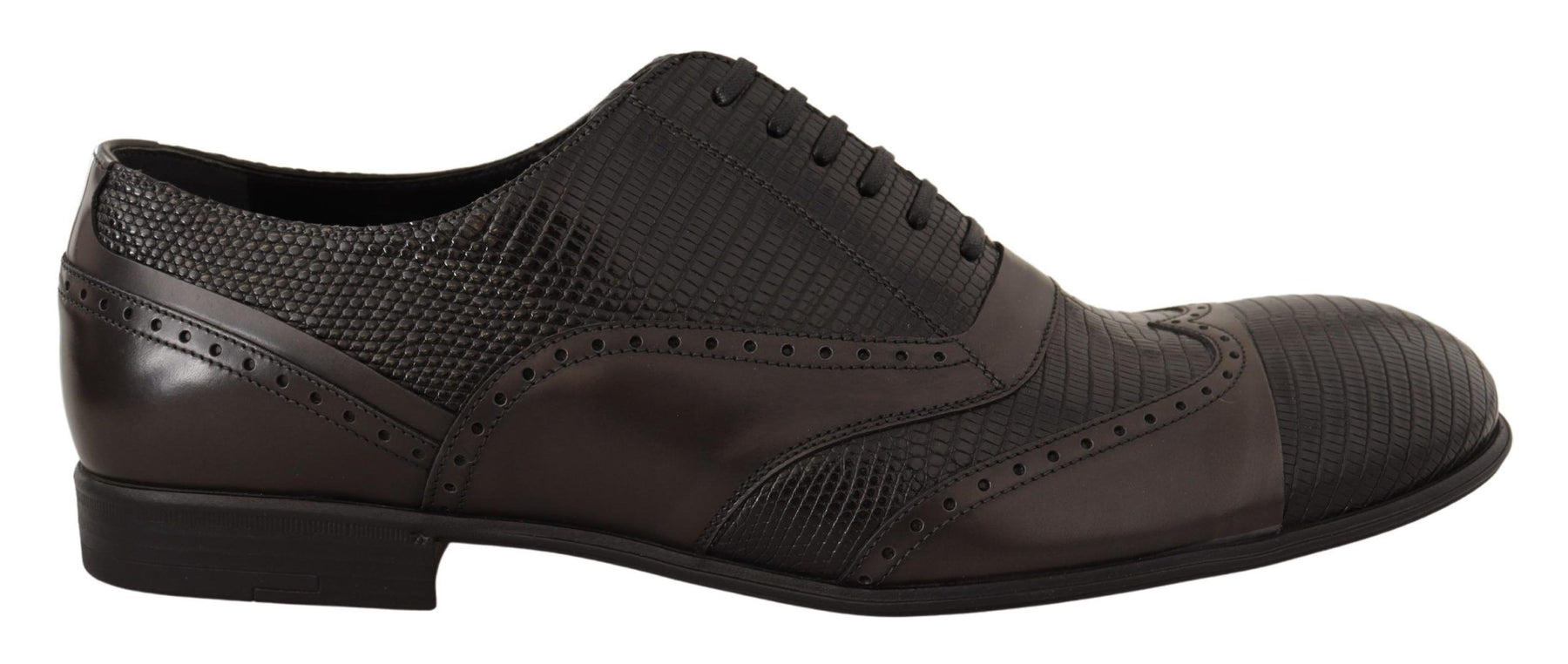 Dolce & Gabbana Brown Lizard Skin Leather Oxford Dress Shoes | Regal Royce