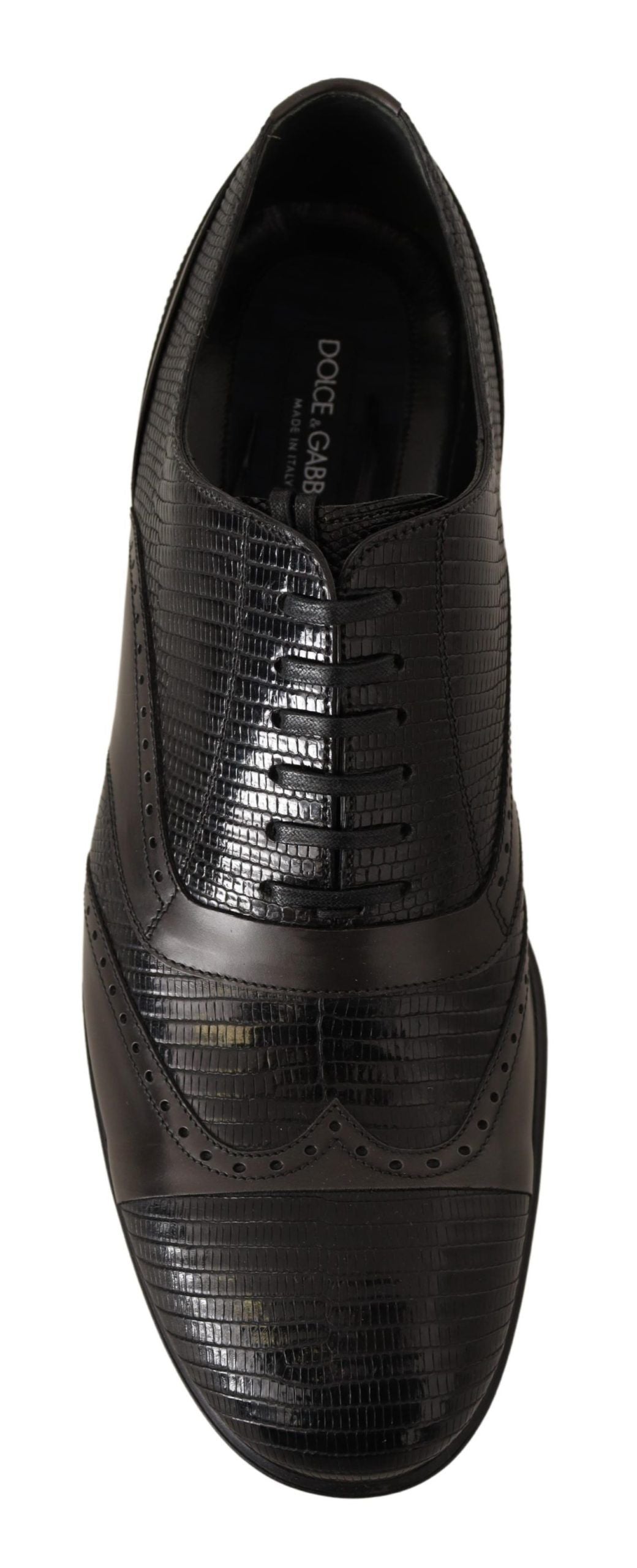 Dolce & Gabbana Brown Lizard Skin Leather Oxford Dress Shoes | Regal Royce