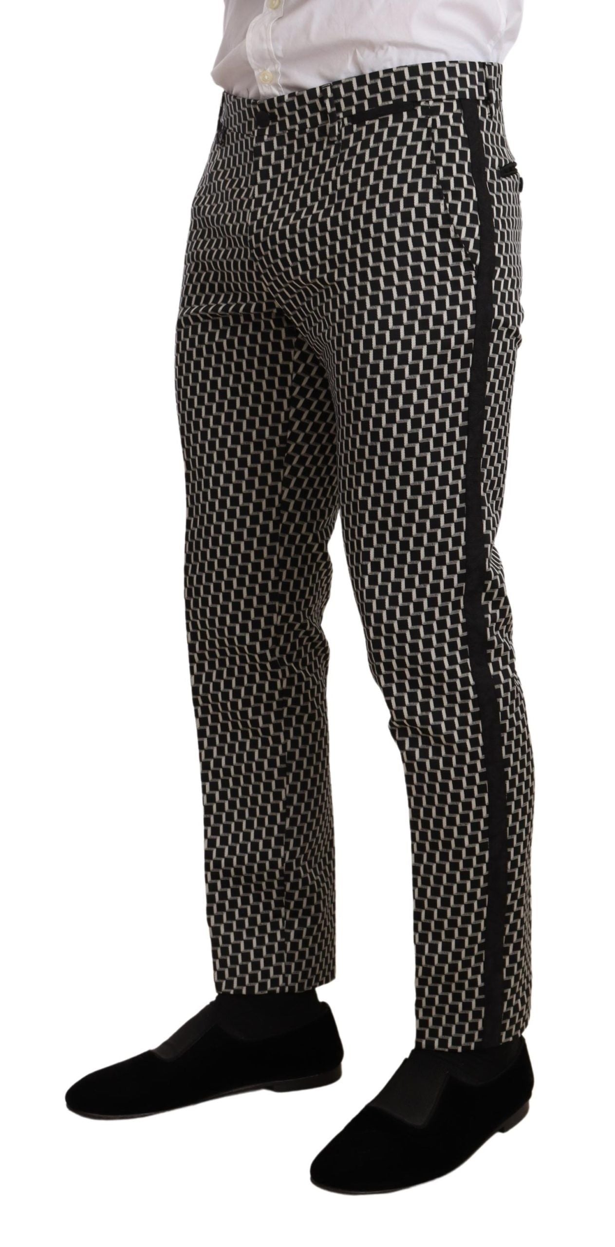 Dolce & Gabbana Black White Check 3 Piece Set MARTINI Suit | Regal Royce