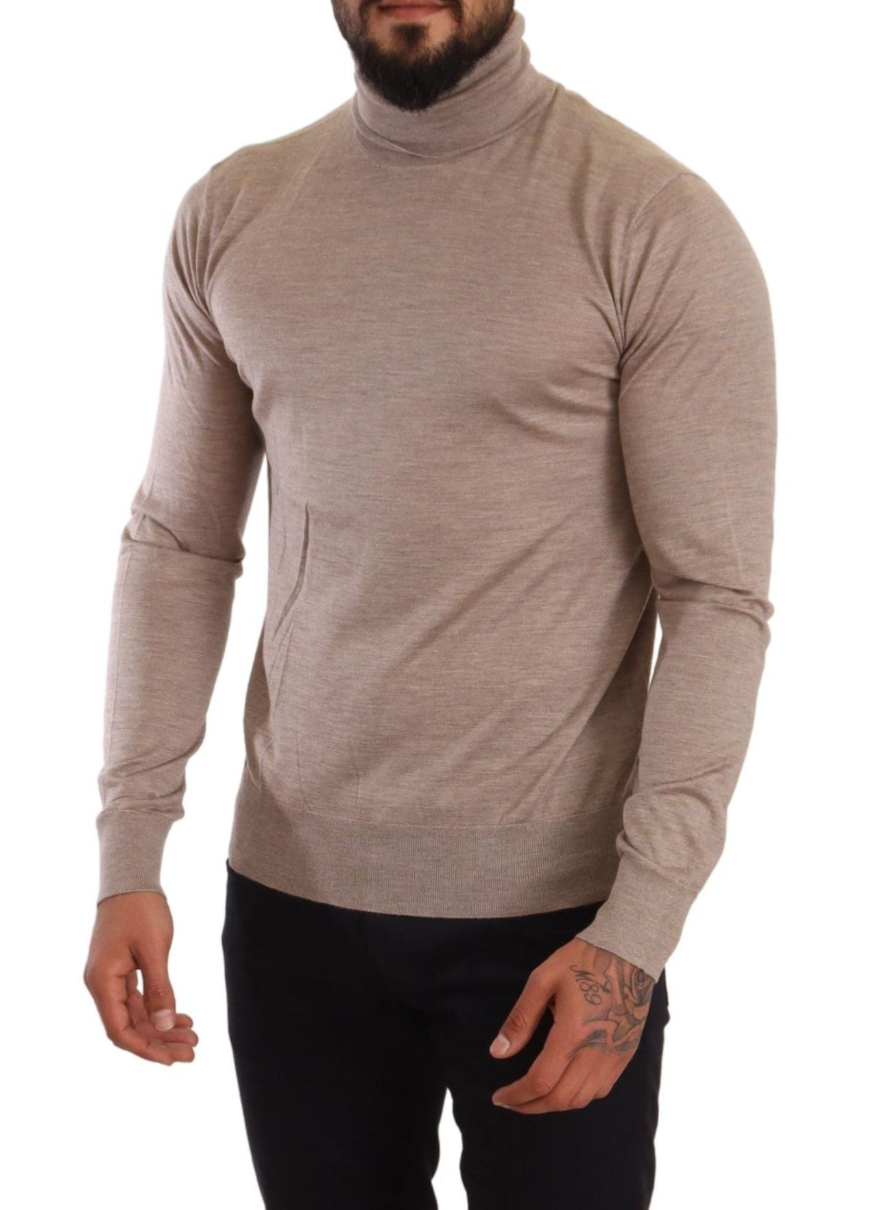 Dolce & Gabbana Beige Cashmere Turtleneck Pullover Sweater | Regal Royce