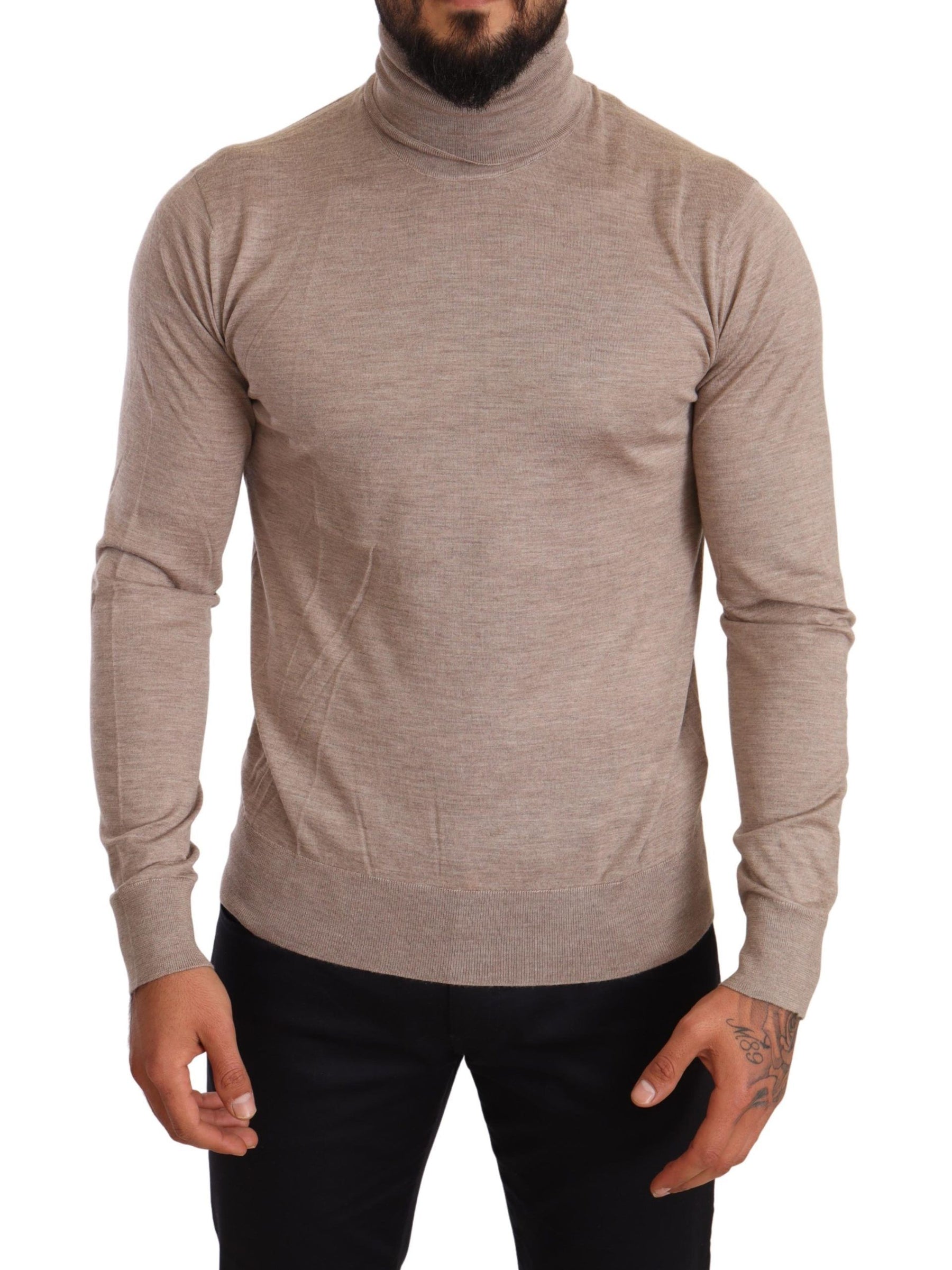 Dolce & Gabbana Beige Cashmere Turtleneck Pullover Sweater | Regal Royce