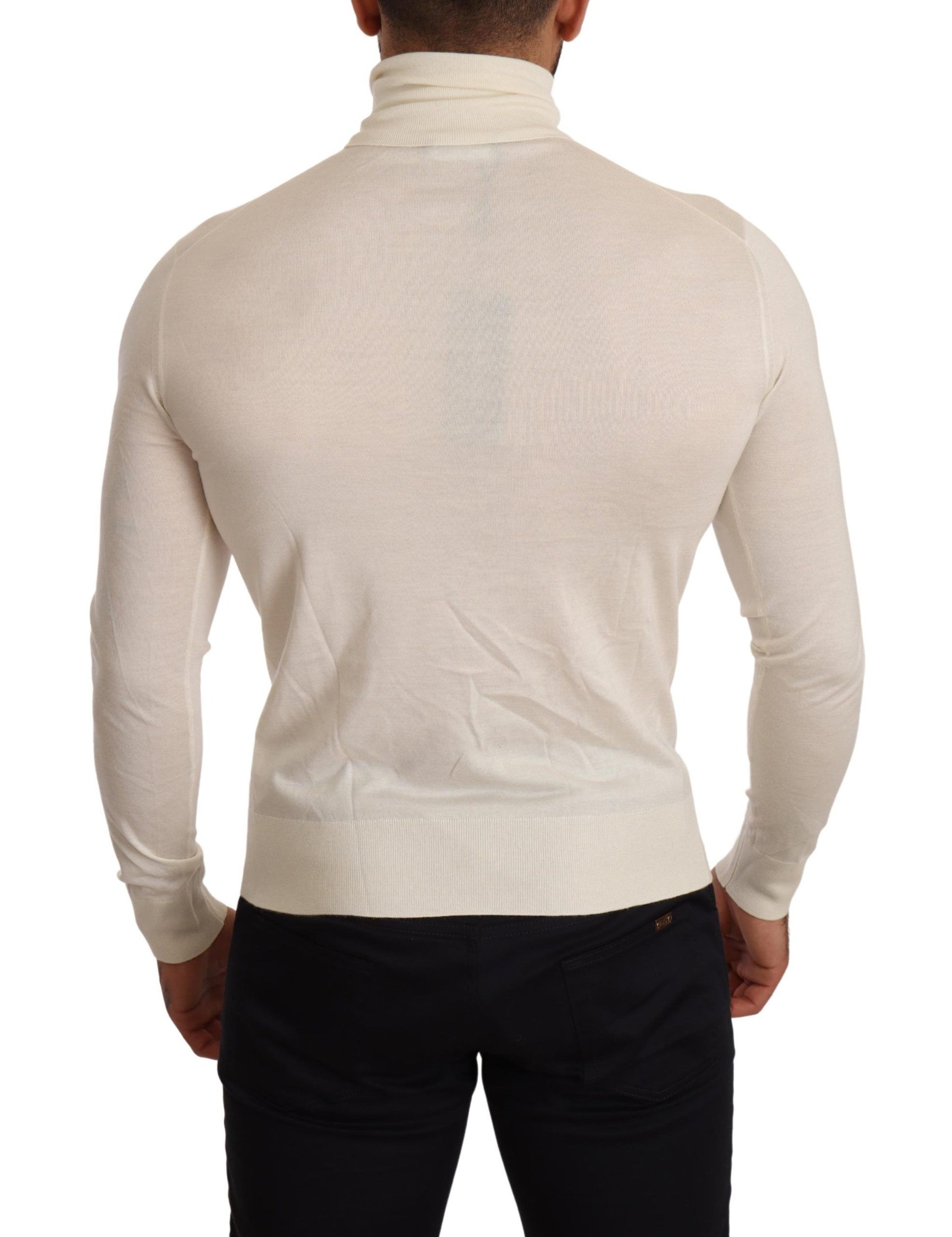 Dolce & Gabbana Cream Cashmere Turtleneck Pullover Sweater | Regal Royce