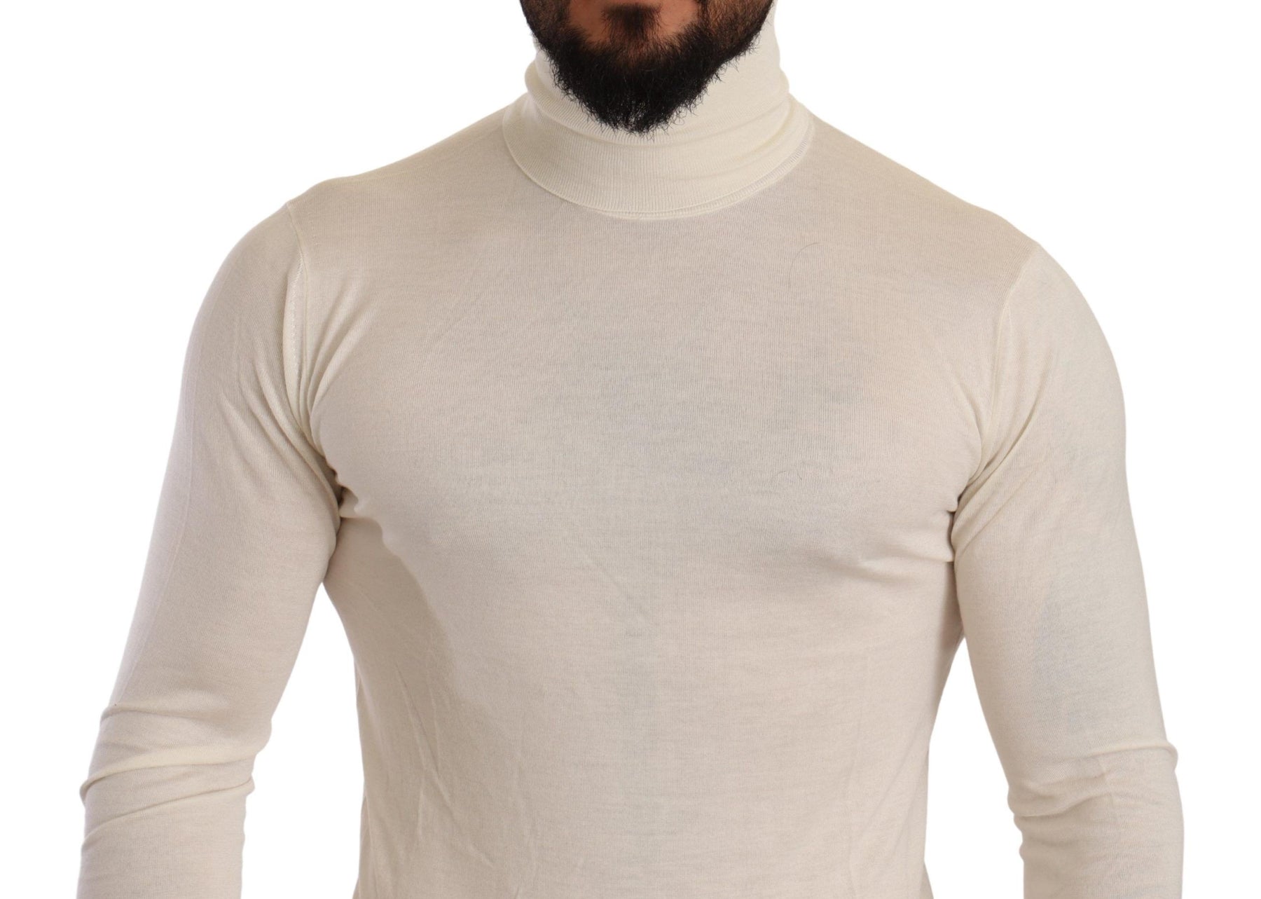 Dolce & Gabbana Cream Cashmere Turtleneck Pullover Sweater | Regal Royce