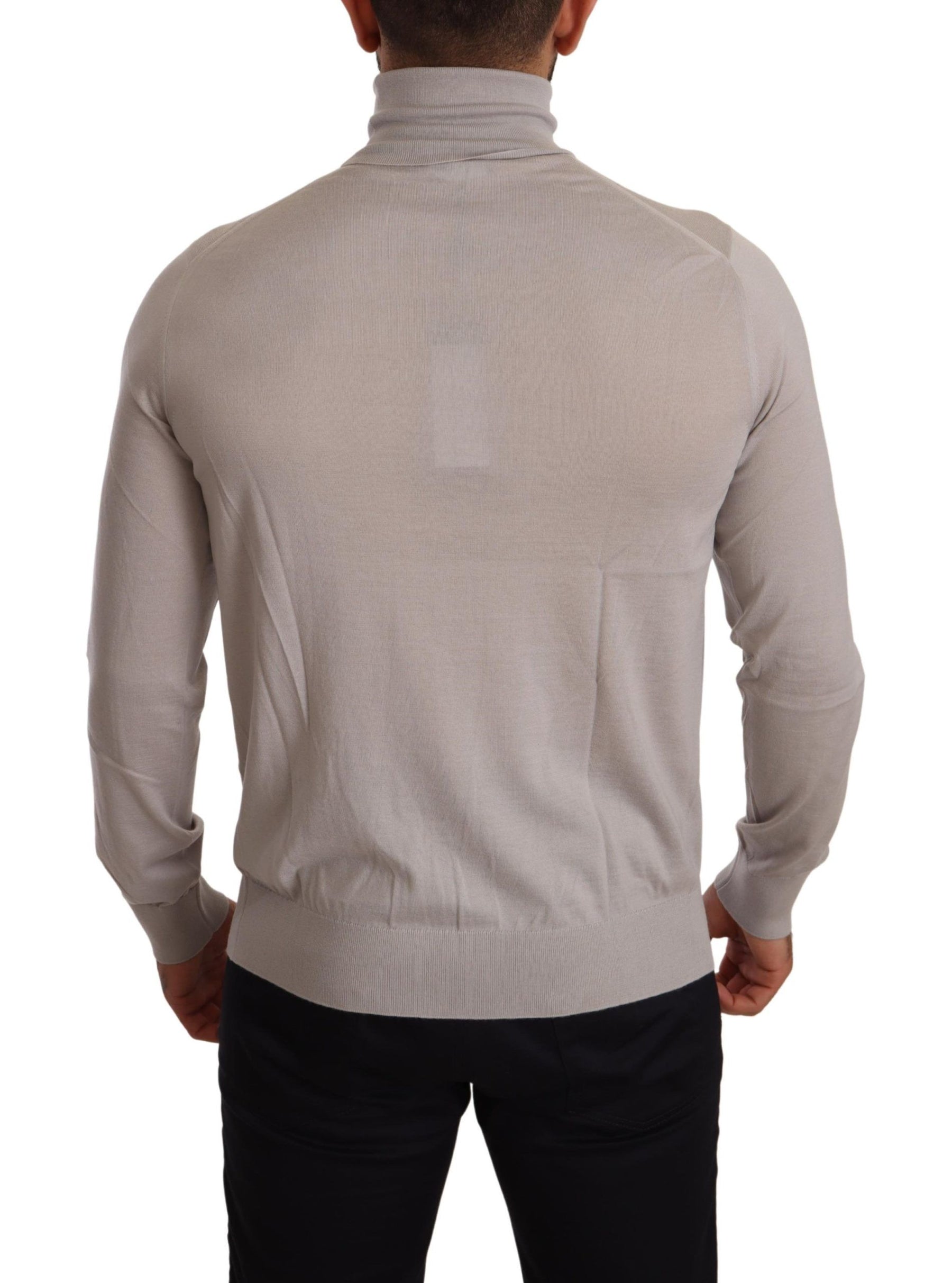Dolce & Gabbana Gray Cashmere Turtleneck Pullover Sweater | Regal Royce