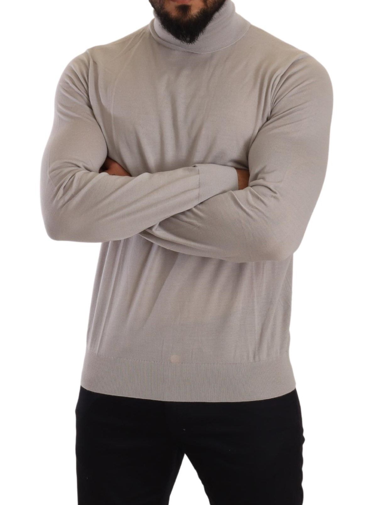 Dolce & Gabbana Gray Cashmere Turtleneck Pullover Sweater | Regal Royce