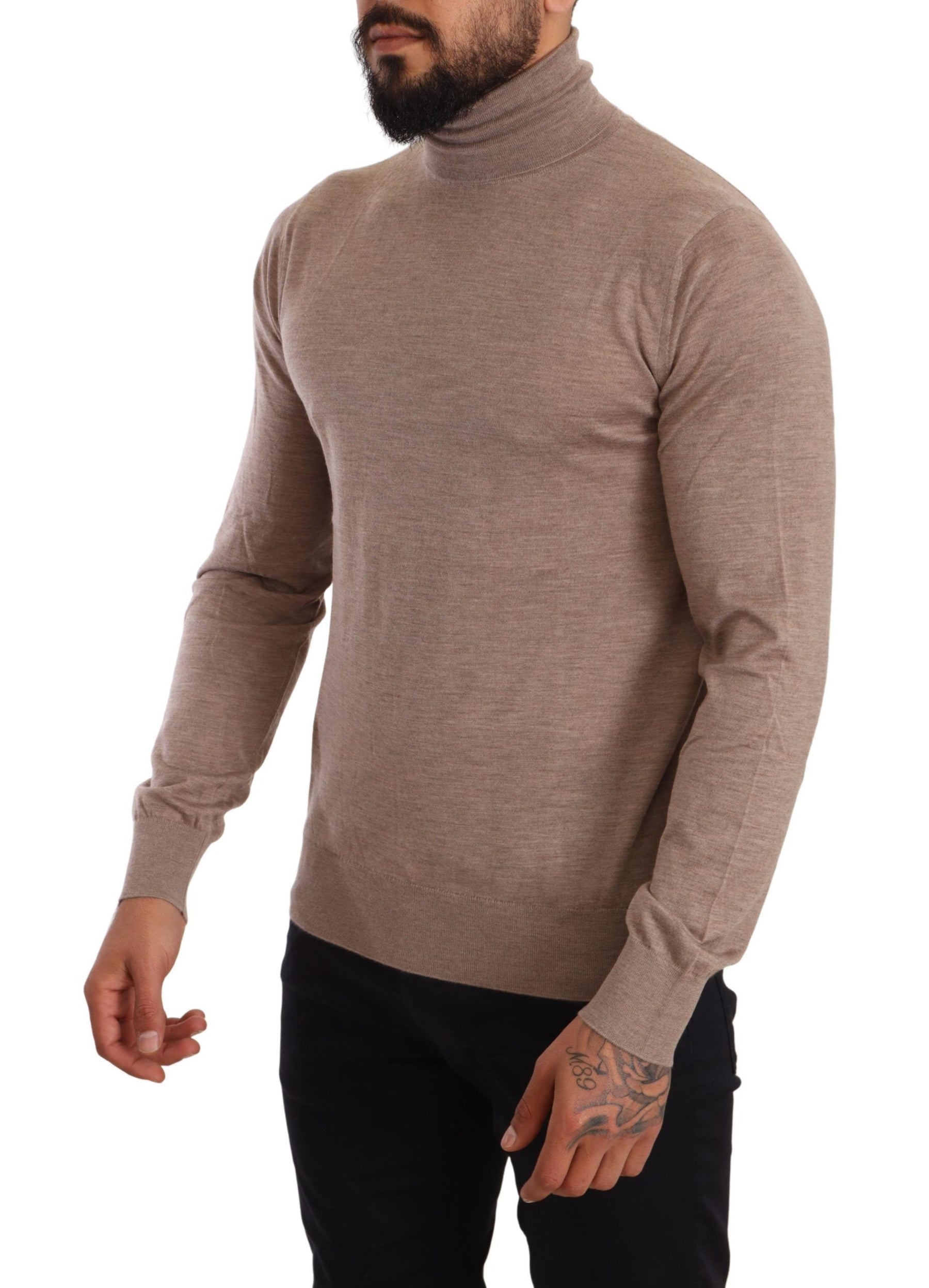 Dolce & Gabbana Brown Cashmere Turtleneck Pullover Sweater | Regal Royce