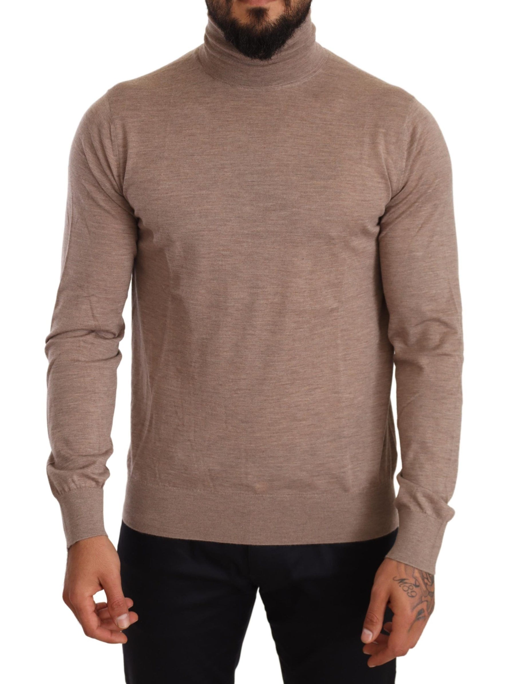 Dolce & Gabbana Brown Cashmere Turtleneck Pullover Sweater | Regal Royce