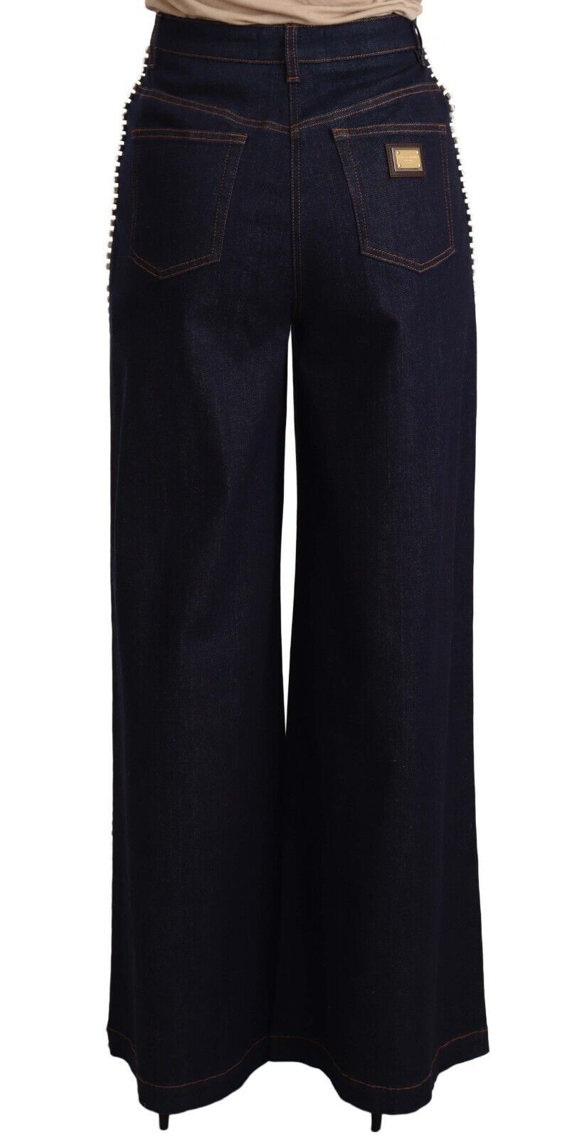 Dolce & Gabbana Dark Blue Crystal Embellished Flare Jeans | Regal Royce