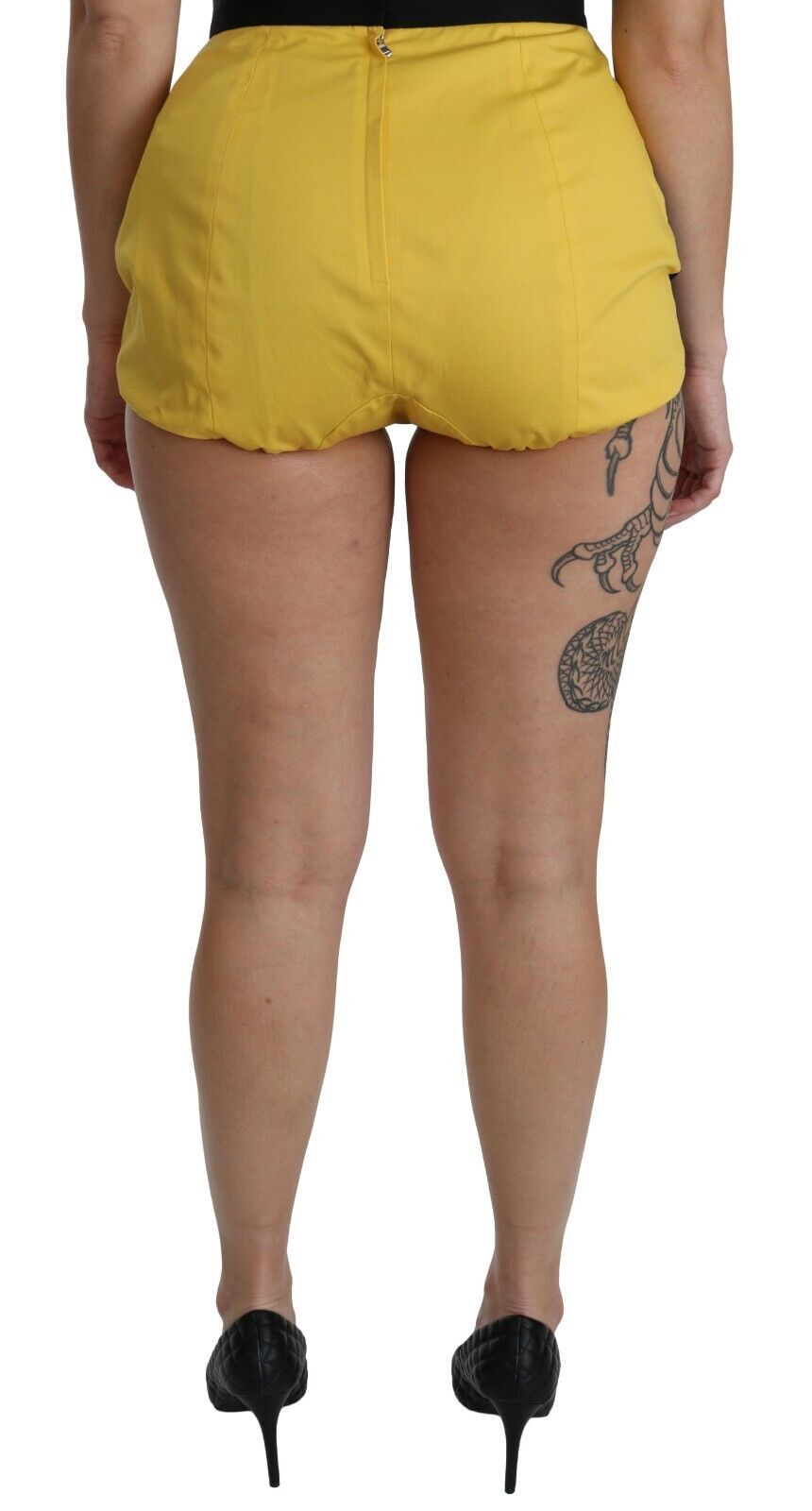 Dolce & Gabbana Yellow Black Cotton Jewelled Hot Pants Shorts | Regal Royce
