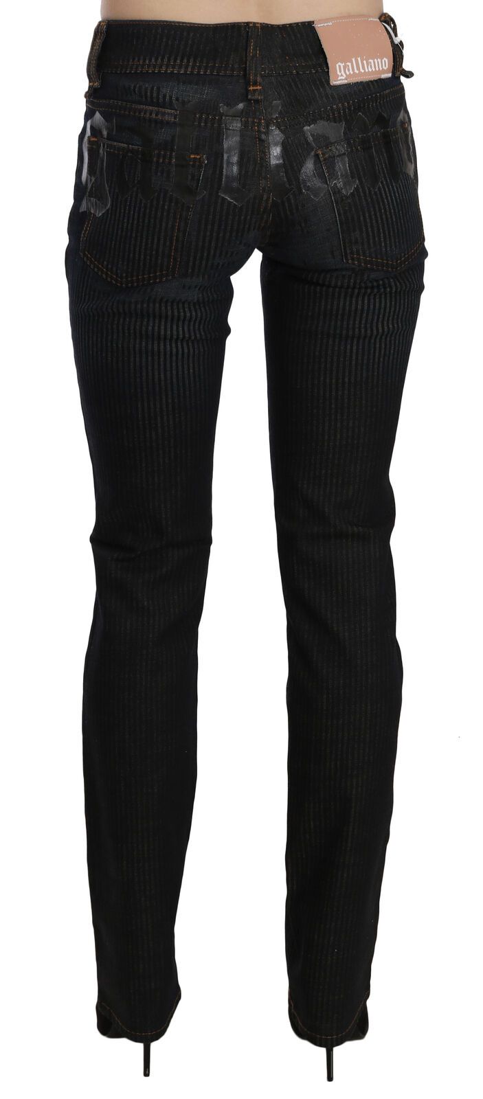 John Galliano Black Mid Waist Slim Fit Corduroy Denim Casual Pants | Regal Royce