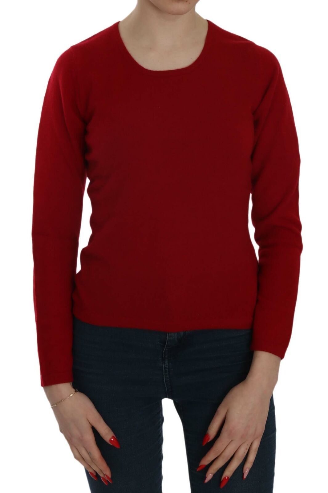 MILA SCHÖN Red Round Neck Pullover Cashmere Sweater | Regal Royce