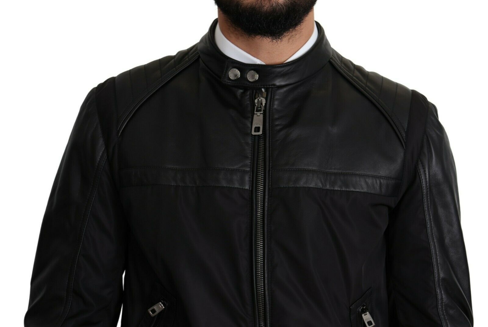 Dolce & Gabbana Black Nylon Full Zip Men Bomber Coat Jacket | Regal Royce