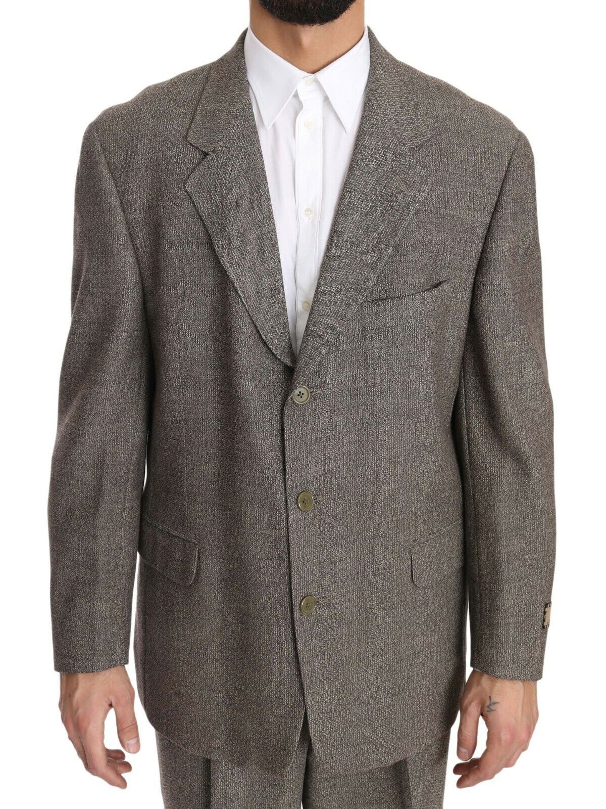 Fendi Brown Wool Regular Single  Breasted Suit | Regal Royce