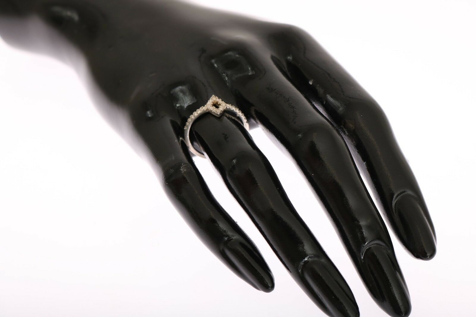 Nialaya Silver Rhombus Womens Clear CZ 925 Silver Ring | Regal Royce