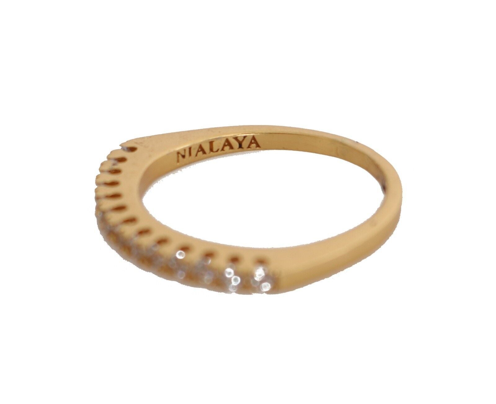 Nialaya Gold Authentic Womens Clear CZ Gold 925 Silver Ring | Regal Royce