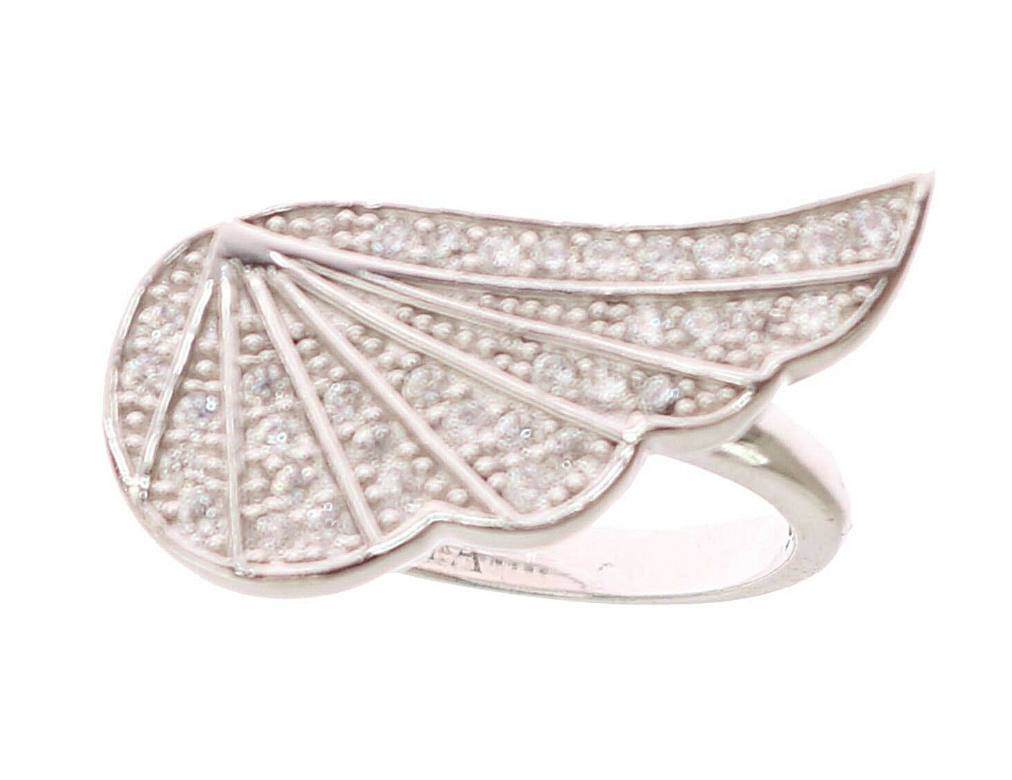 Nialaya Silver Womens Wing Clear CZ 925 Silver Ring | Regal Royce