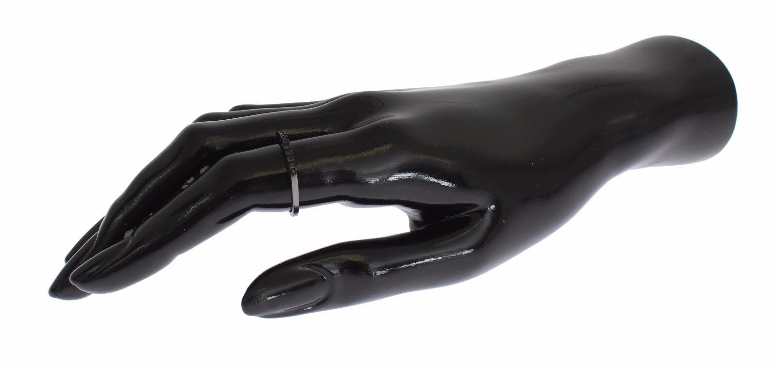 Nialaya Black CZ Rhodium 925 Silver Womens Ring | Regal Royce