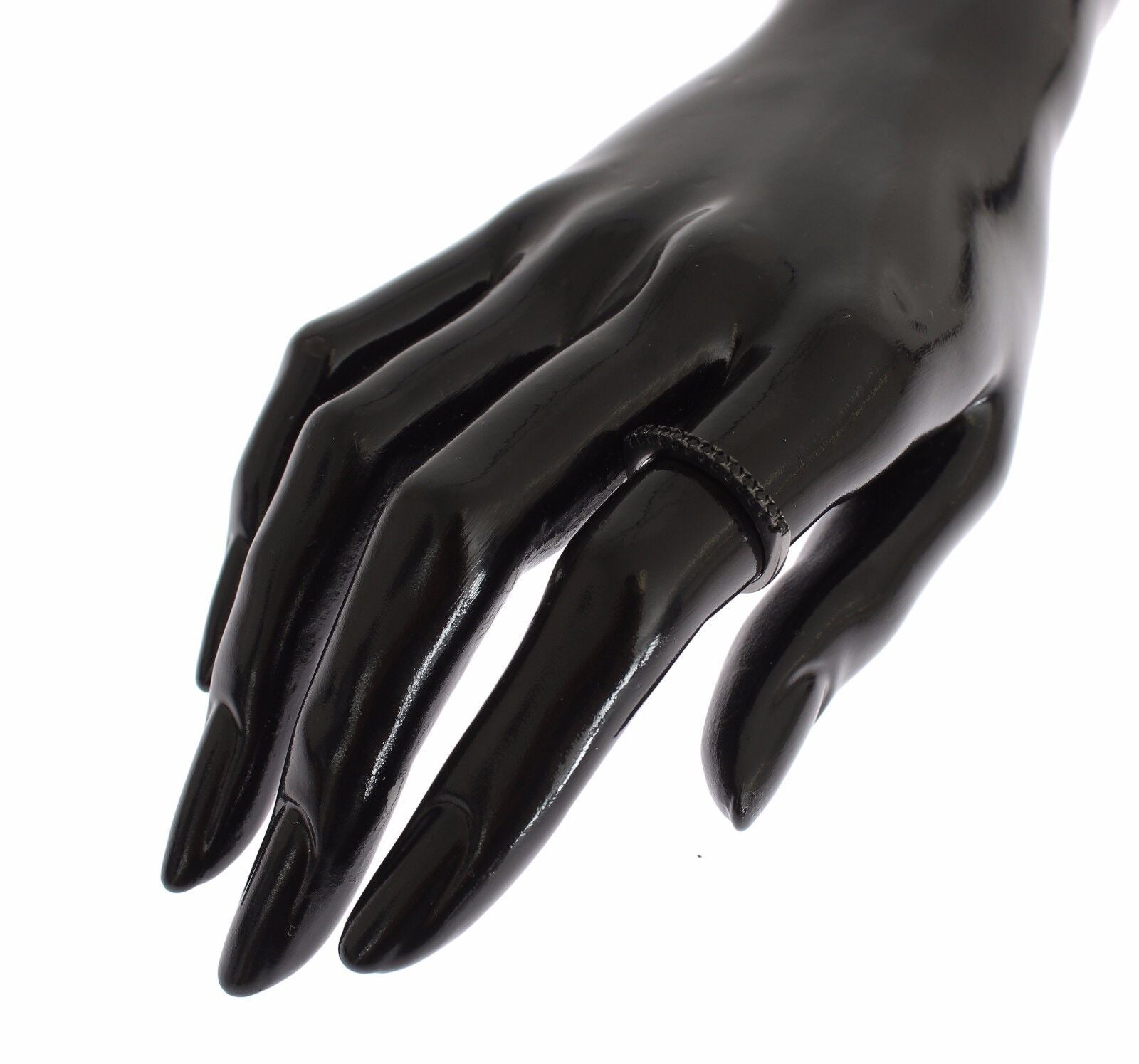 Nialaya Black CZ Rhodium 925 Silver Womens Ring | Regal Royce