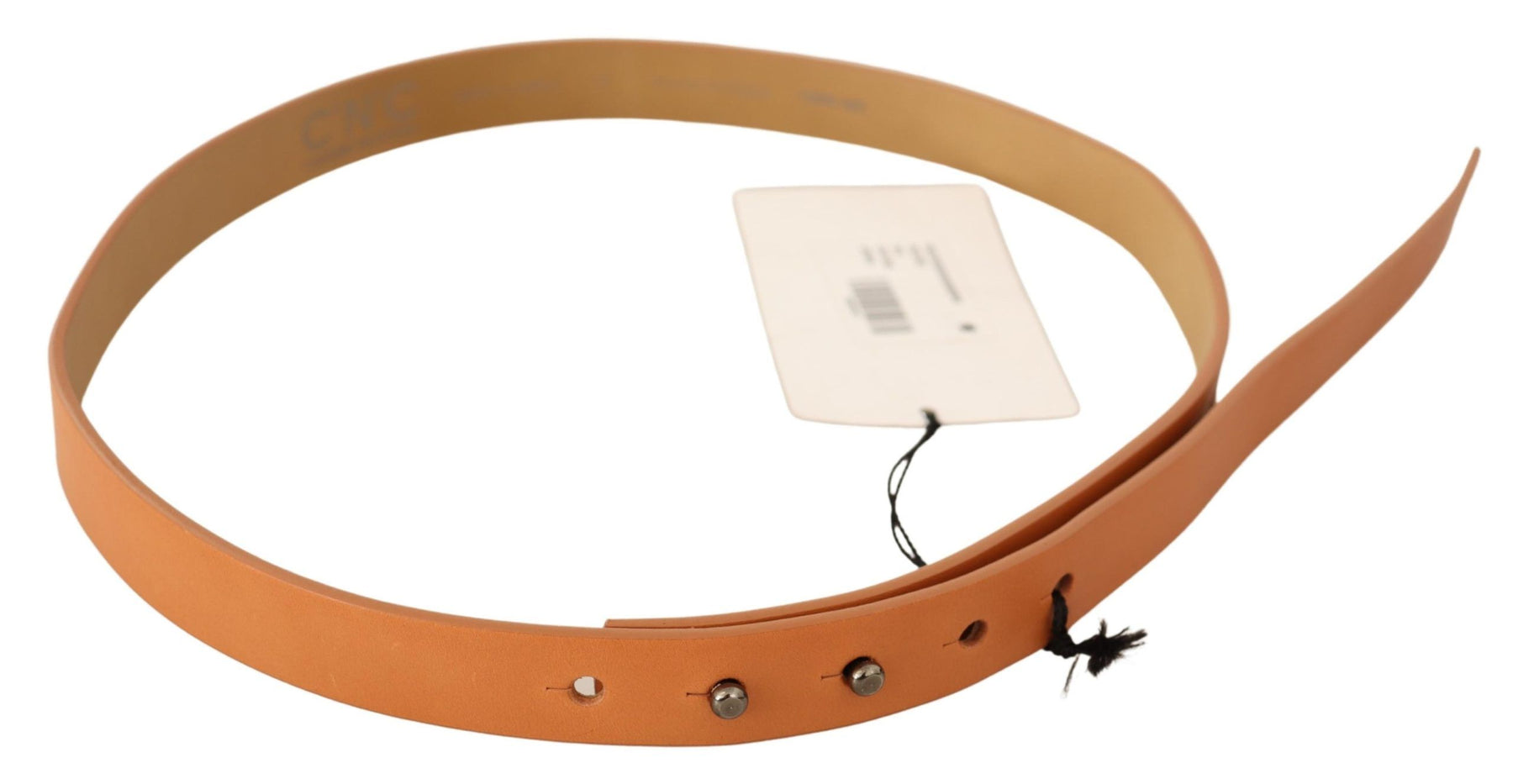 Costume National Orange Leather Silver Fastening Belt | Regal Royce