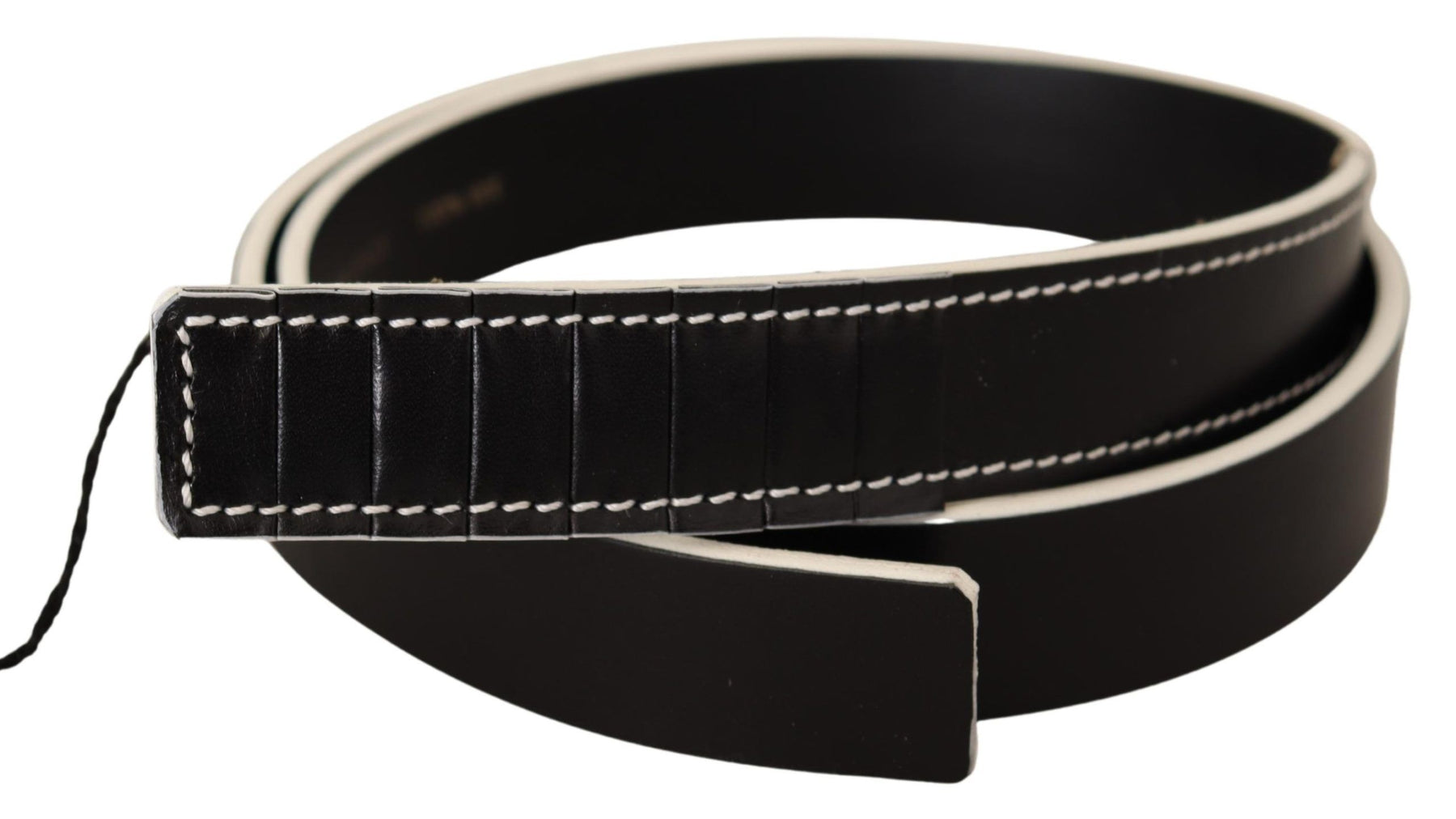 Costume National Black White Leather Fashion Waist  Belt | Regal Royce