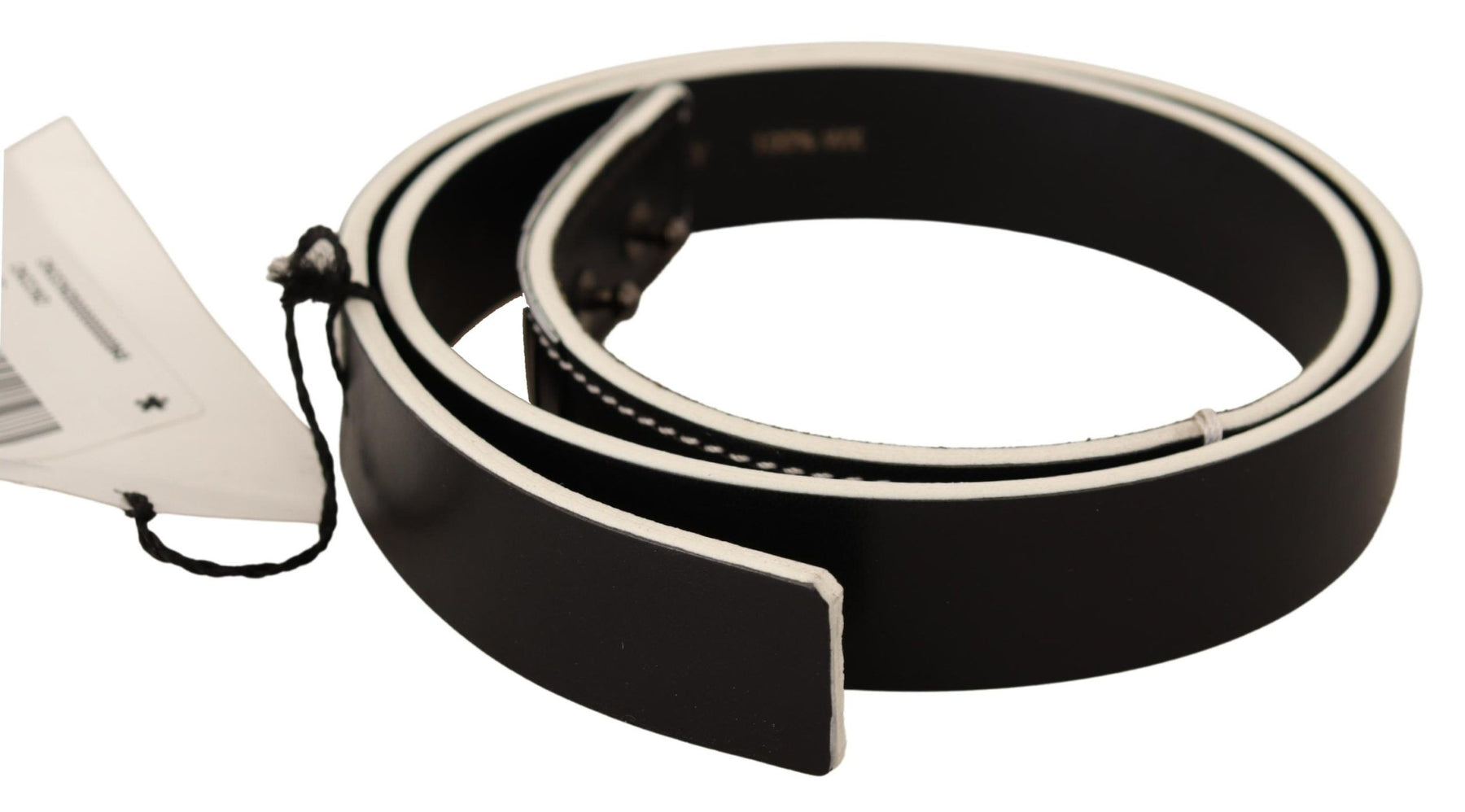 Costume National Black White Leather Fashion Waist  Belt | Regal Royce