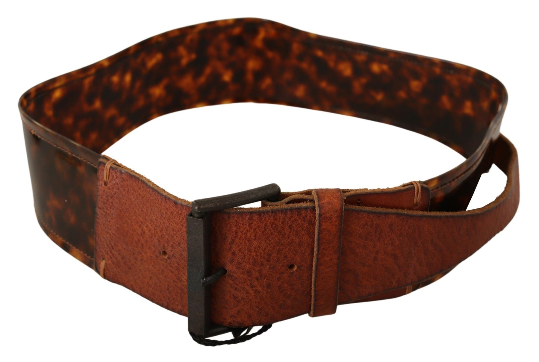 Ermanno Scervino Dark Brown Leather Buckle Waist Belt | Regal Royce