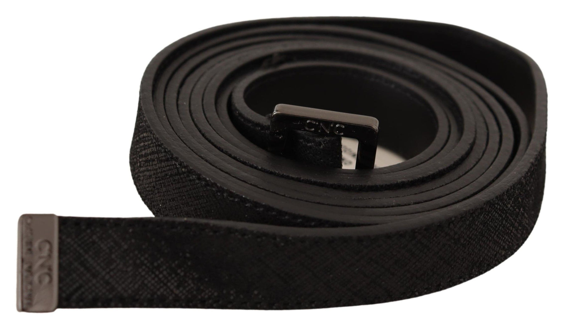 Costume National Black Leather Metal Buckle Waist Belt | Regal Royce