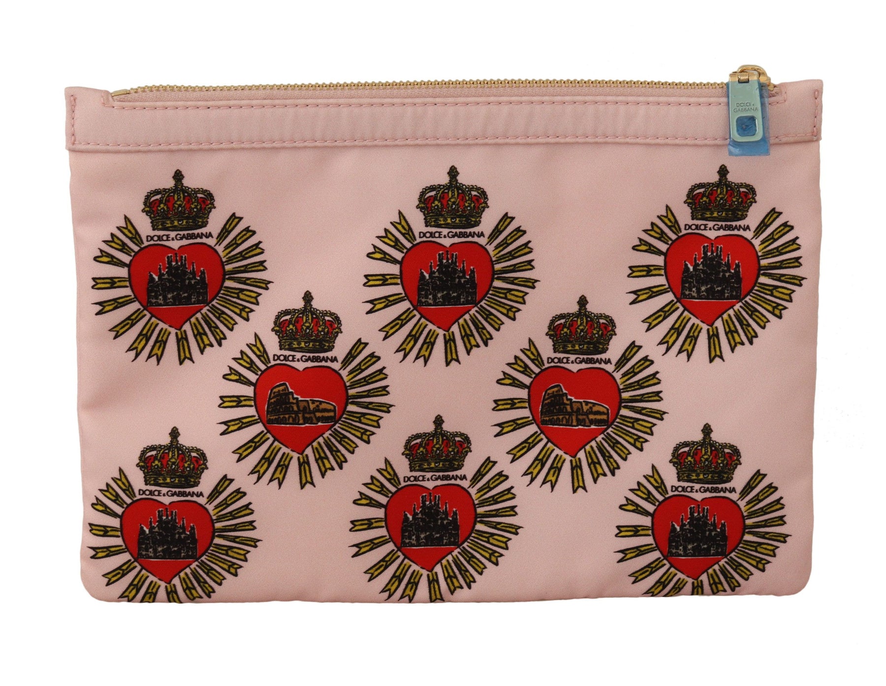 Dolce & Gabbana Clutch Pink D&G Logo Devotion Heart Toiletry Pouch Wallet | Regal Royce