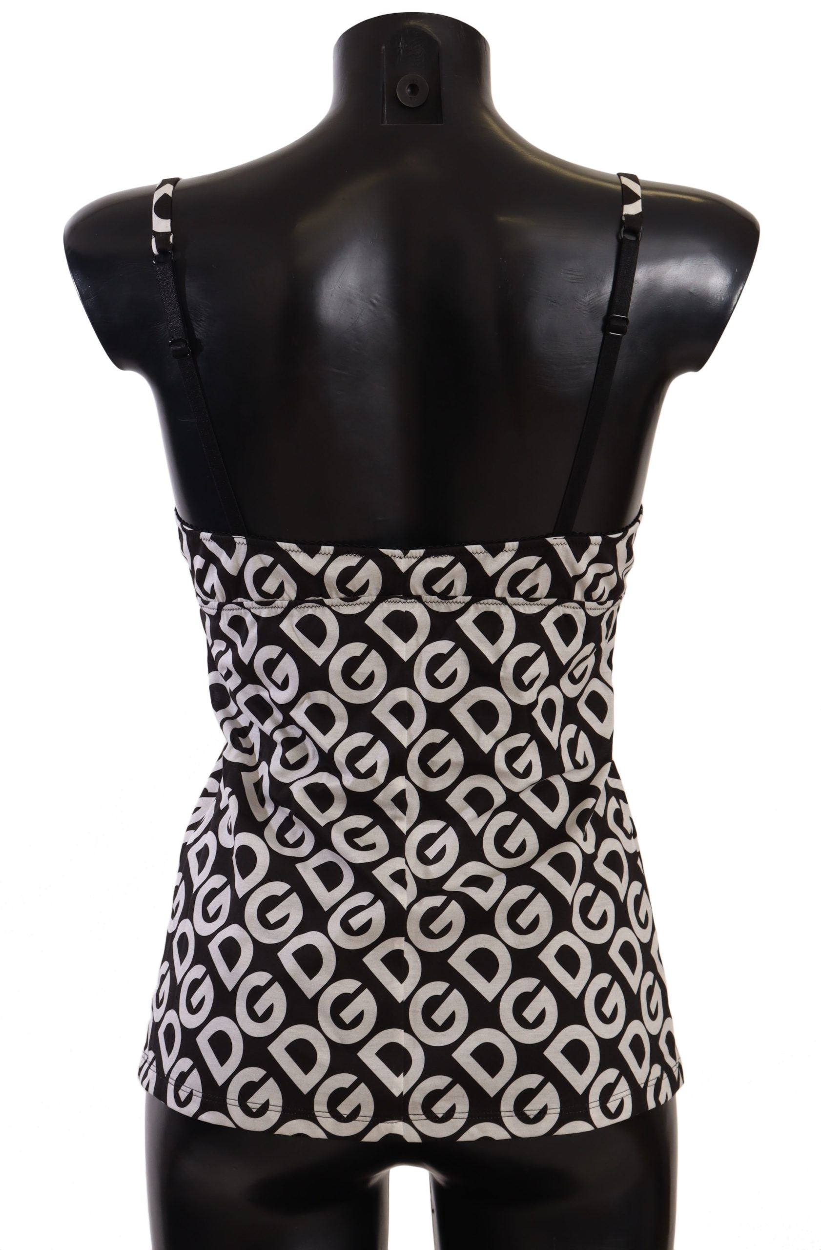 Dolce & Gabbana Black White Logo Print Camisole Top Underwear | Regal Royce