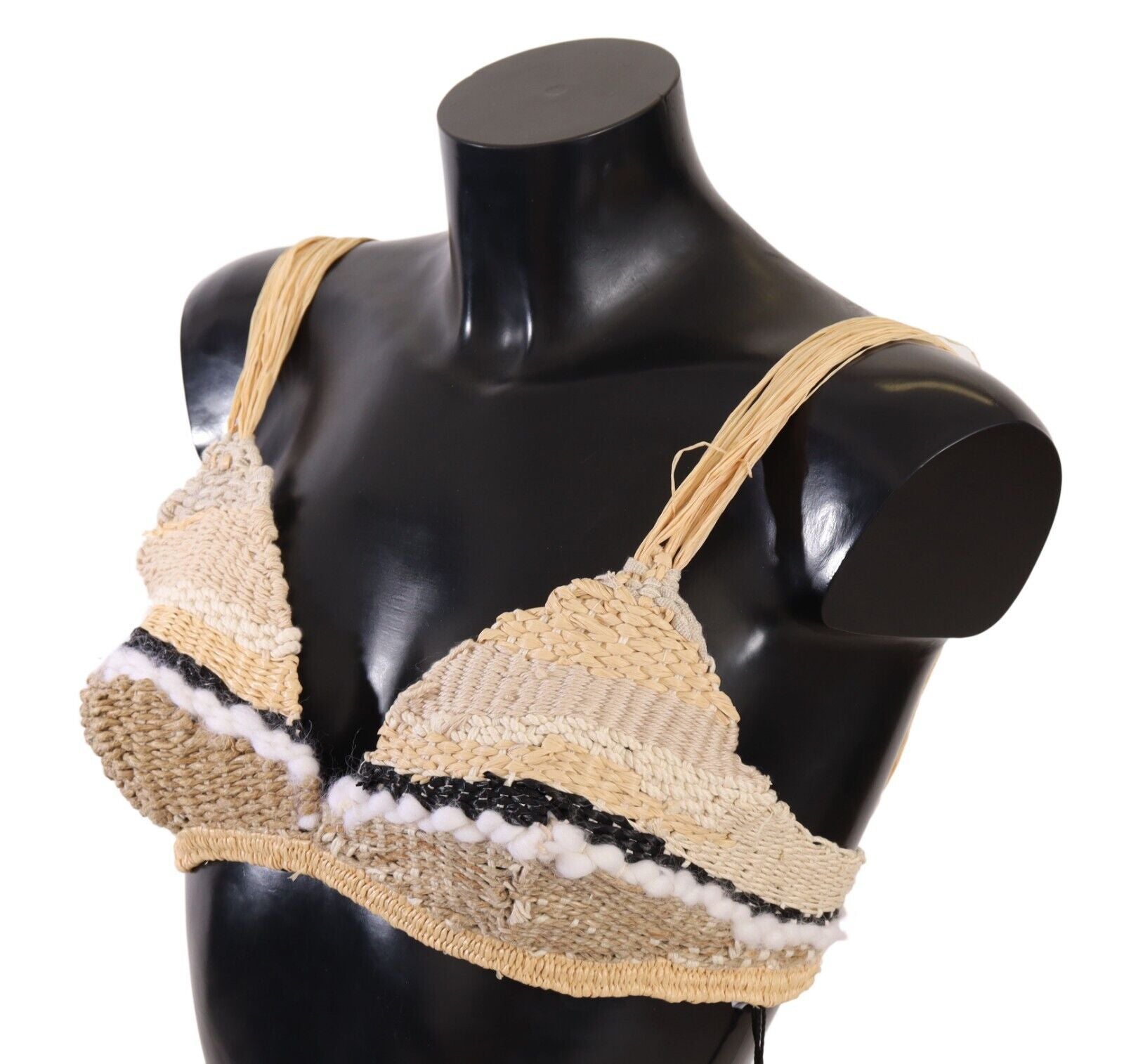 Dolce & Gabbana Beige Straw Raffia Woven Crochet Cover Up Top | Regal Royce