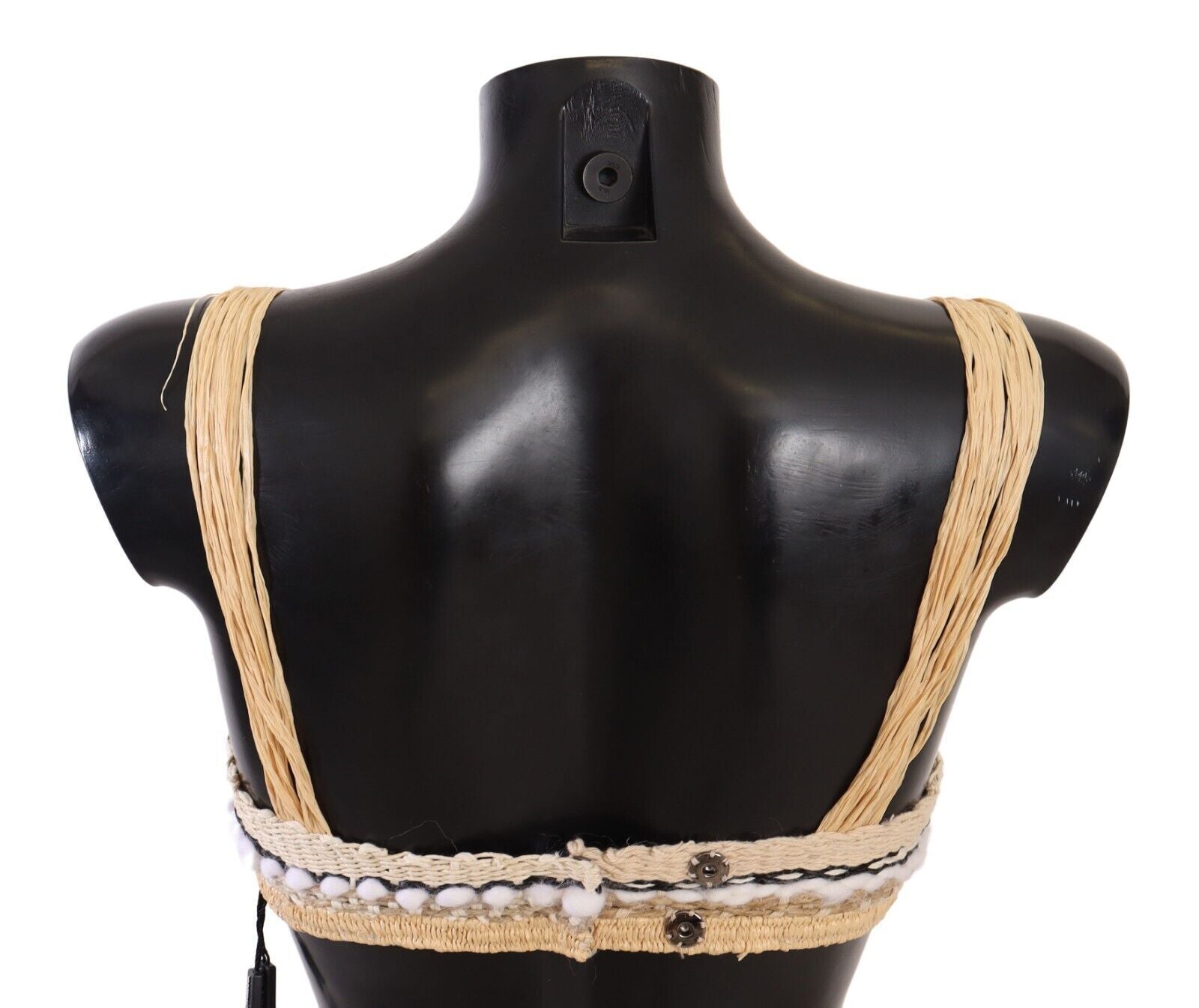 Dolce & Gabbana Beige Straw Raffia Woven Crochet Cover Up Top | Regal Royce