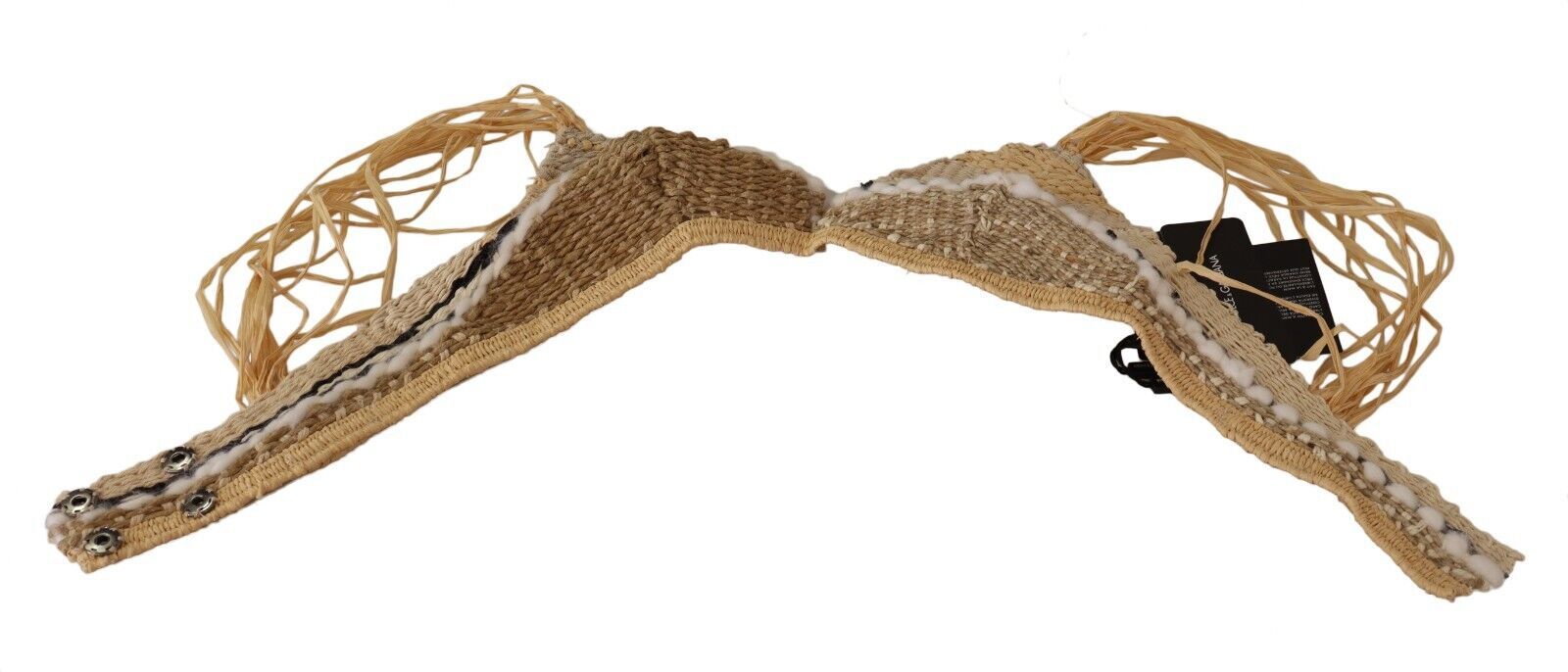 Dolce & Gabbana Beige Straw Raffia Woven Crochet Cover Up Top | Regal Royce