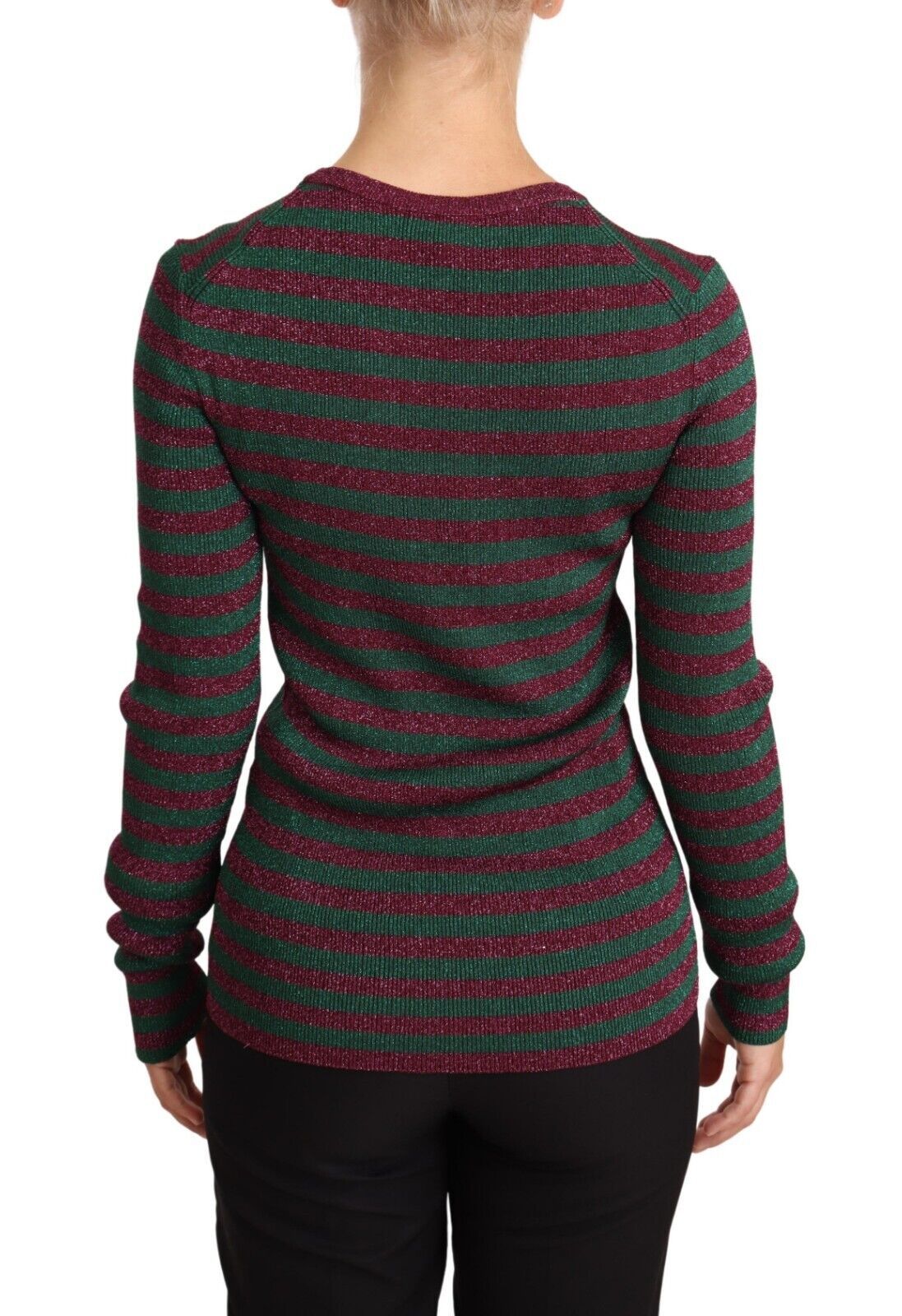 Dolce & Gabbana Multicolor Striped Crew Neck Pullover Sweater | Regal Royce