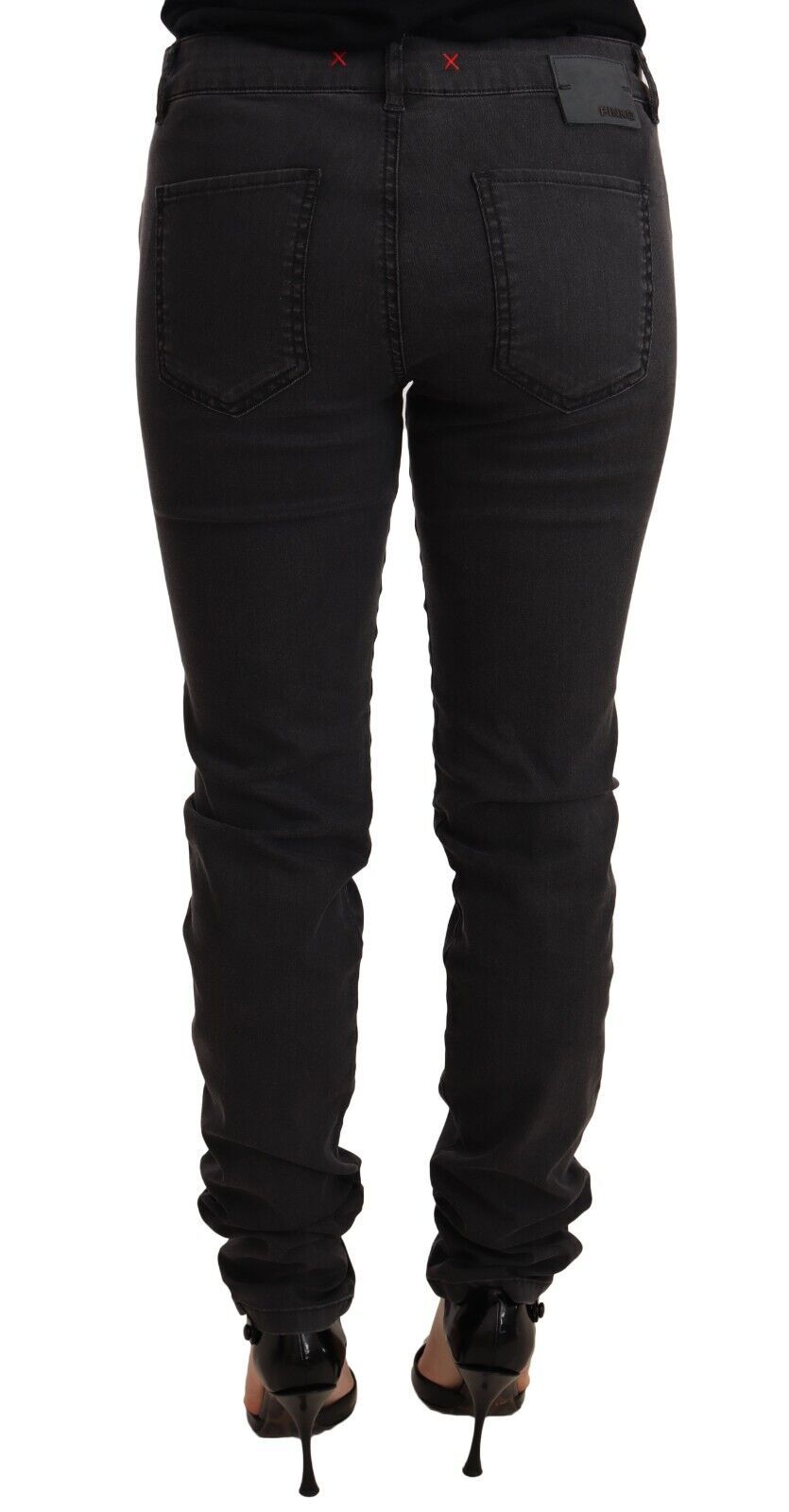 PINKO Black Cotton Stretch Skinny Mid Waist Women Denim Jeans | Regal Royce