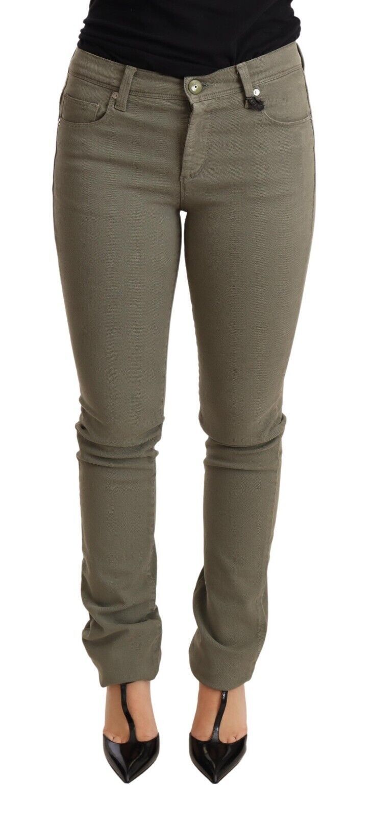 Ermanno Scervino Green Low Waist Skinny Slim Trouser Cotton Jeans | Regal Royce
