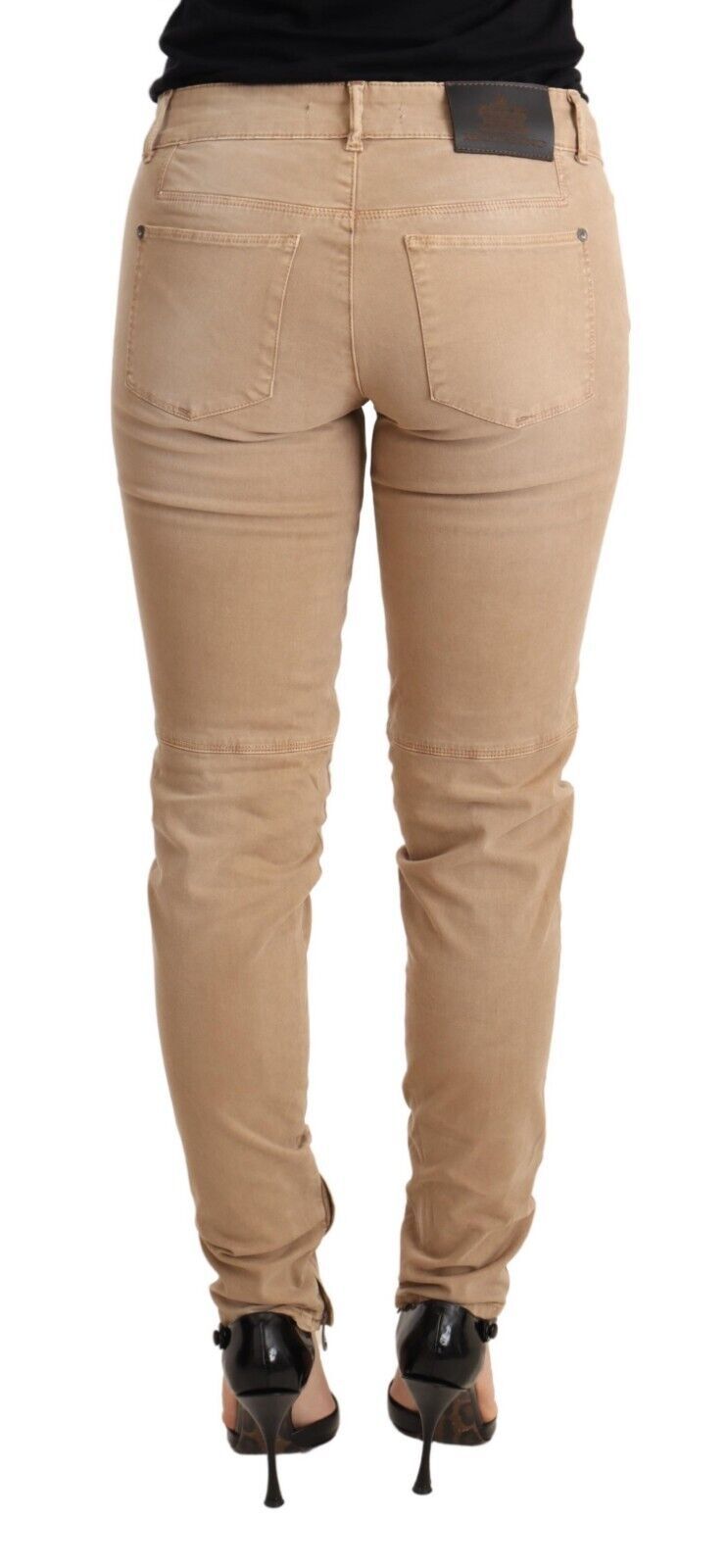 Ermanno Scervino Brown Low Waist Skinny Denim Trouser Cotton Jeans | Regal Royce