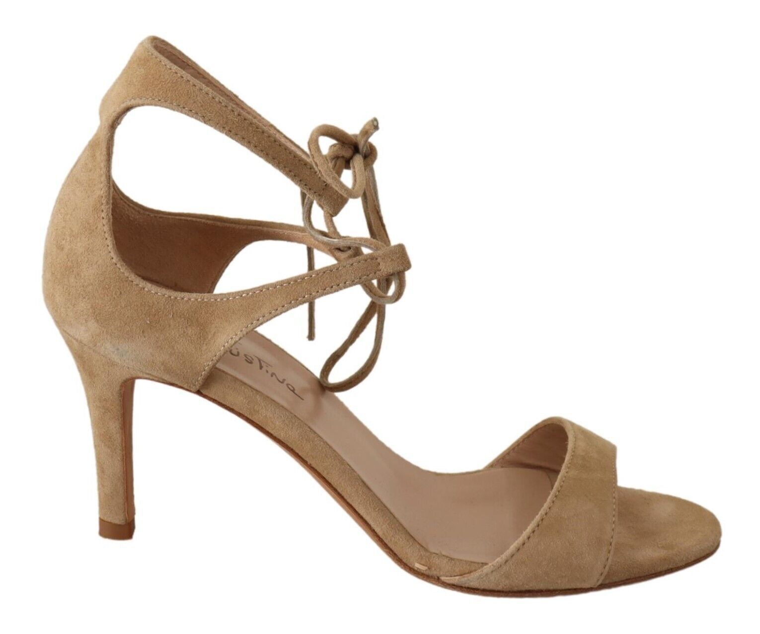 Maria Christina Beige Suede Leather Ankle Strap Pumps Shoes | Regal Royce