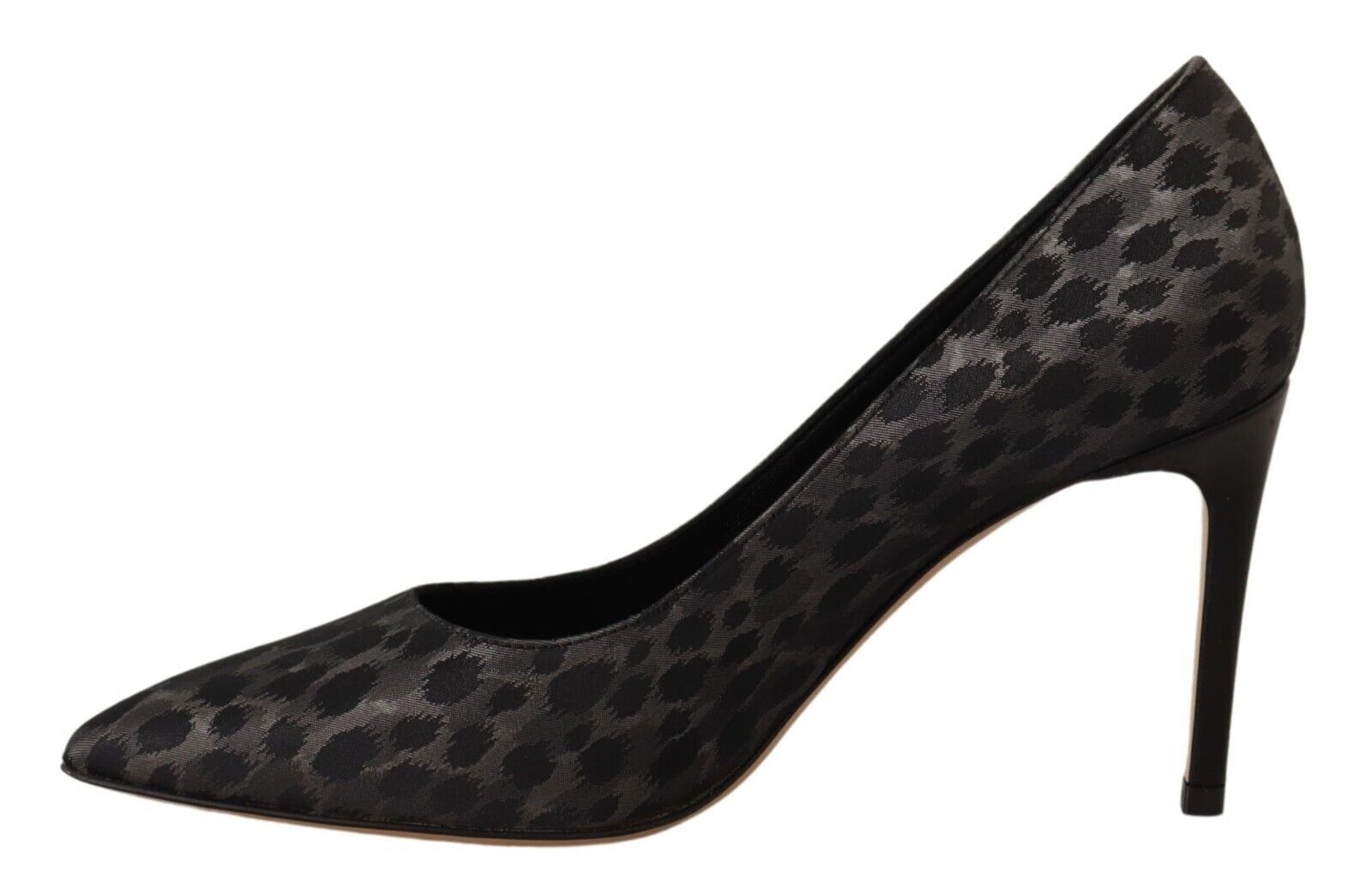 Sofia Black Leopard Leather Stiletto High Heels Pumps Shoes | Regal Royce