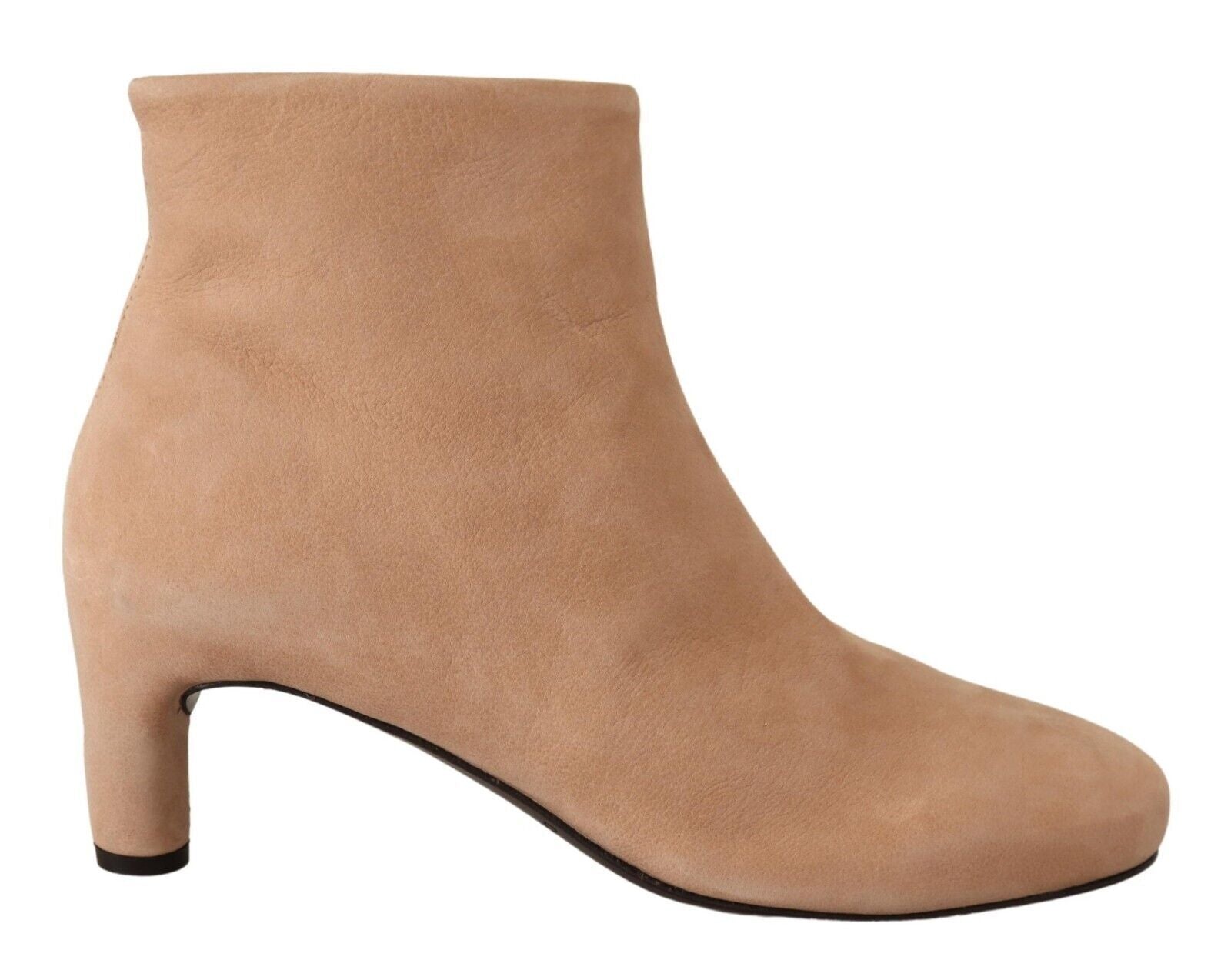 DEL CARLO Beige Suede Leather Mid Heels Pumps Boots Shoes | Regal Royce
