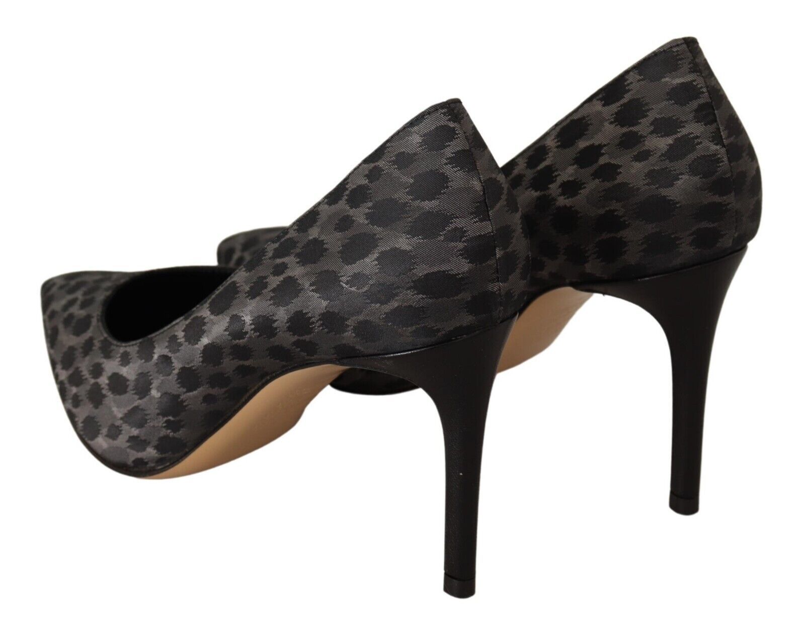 Sofia Black Leopard Leather Stiletto High Heels Pumps Shoes | Regal Royce