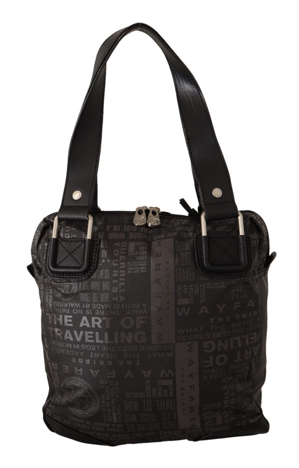WAYFARER Black Printed Logo Shoulder Handbag Purse Bag | Regal Royce