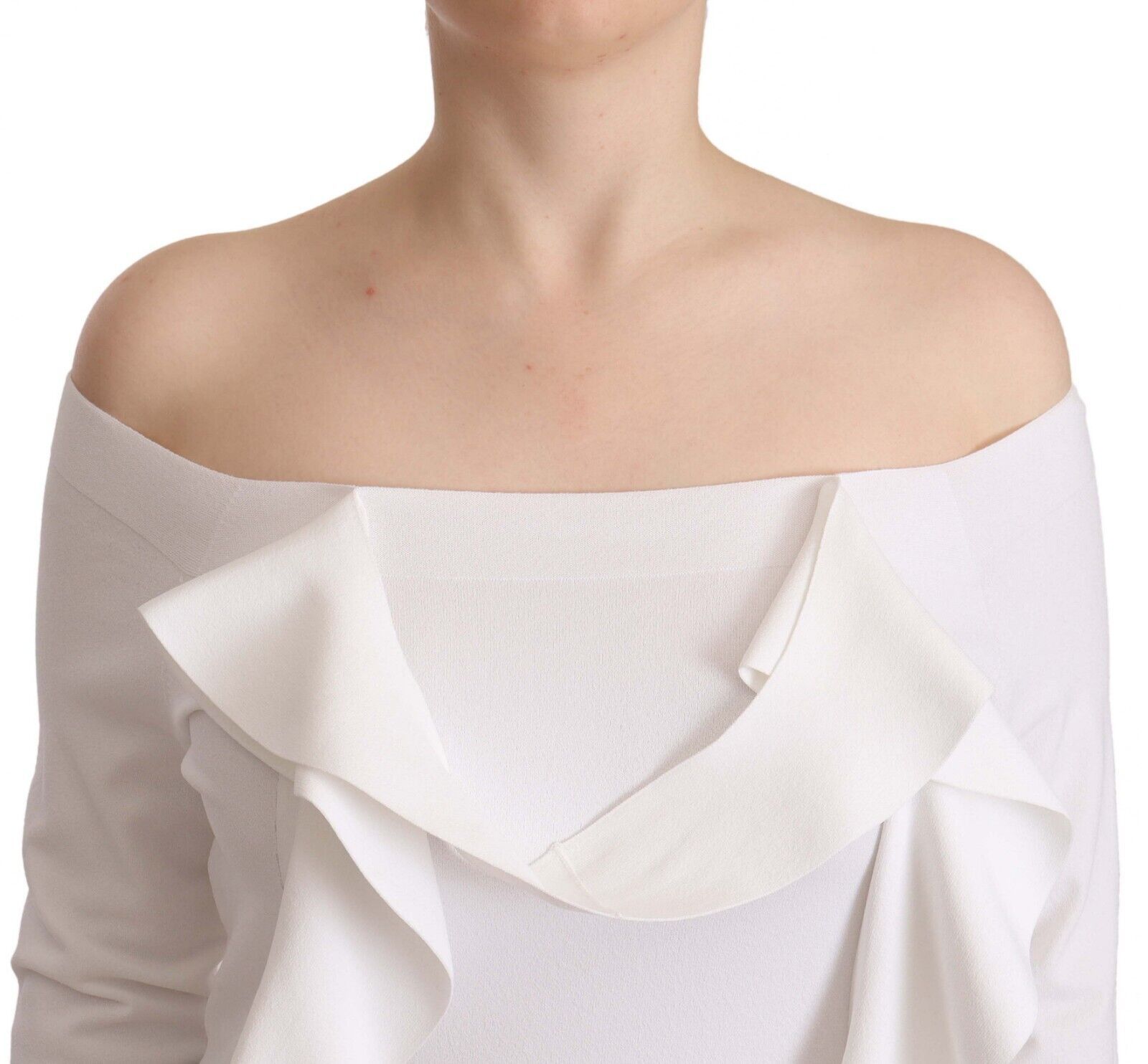 EXTERIOR White Long Sleeves Off Shoulder Women Top Blouse | Regal Royce