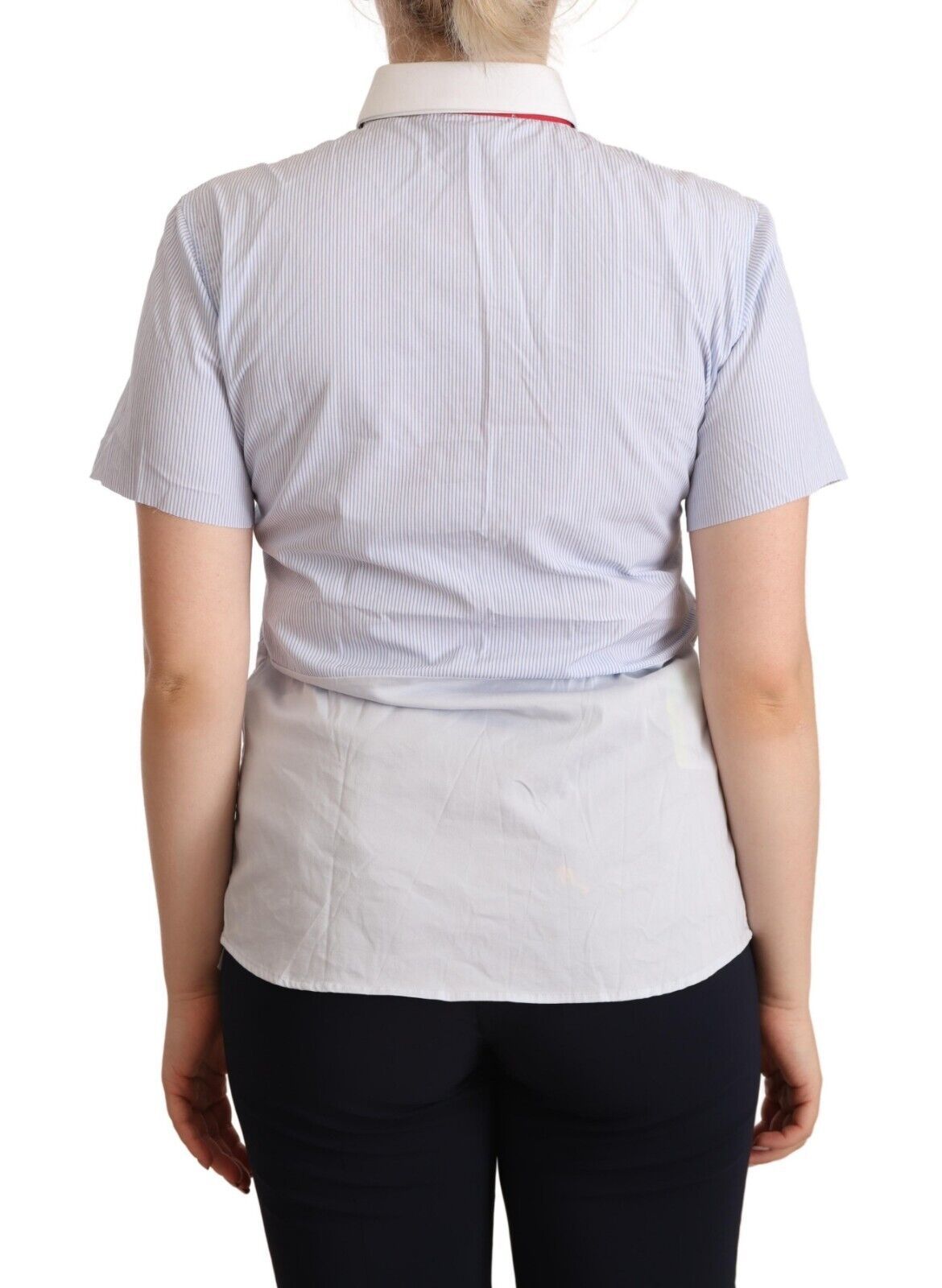 AGLINI Light Blue Cotton Short Sleeves Collared Polo Top | Regal Royce