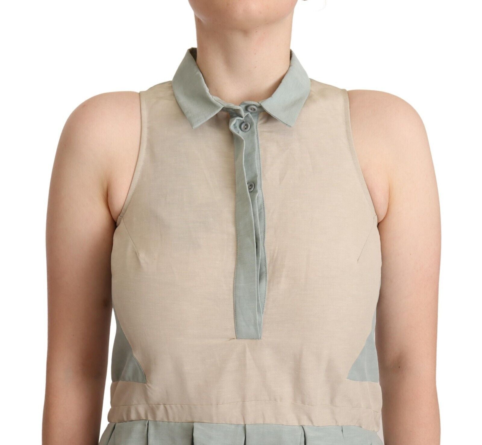 Comeforbreakfast Multicolor Collared Sleeveless Sheath Dress | Regal Royce