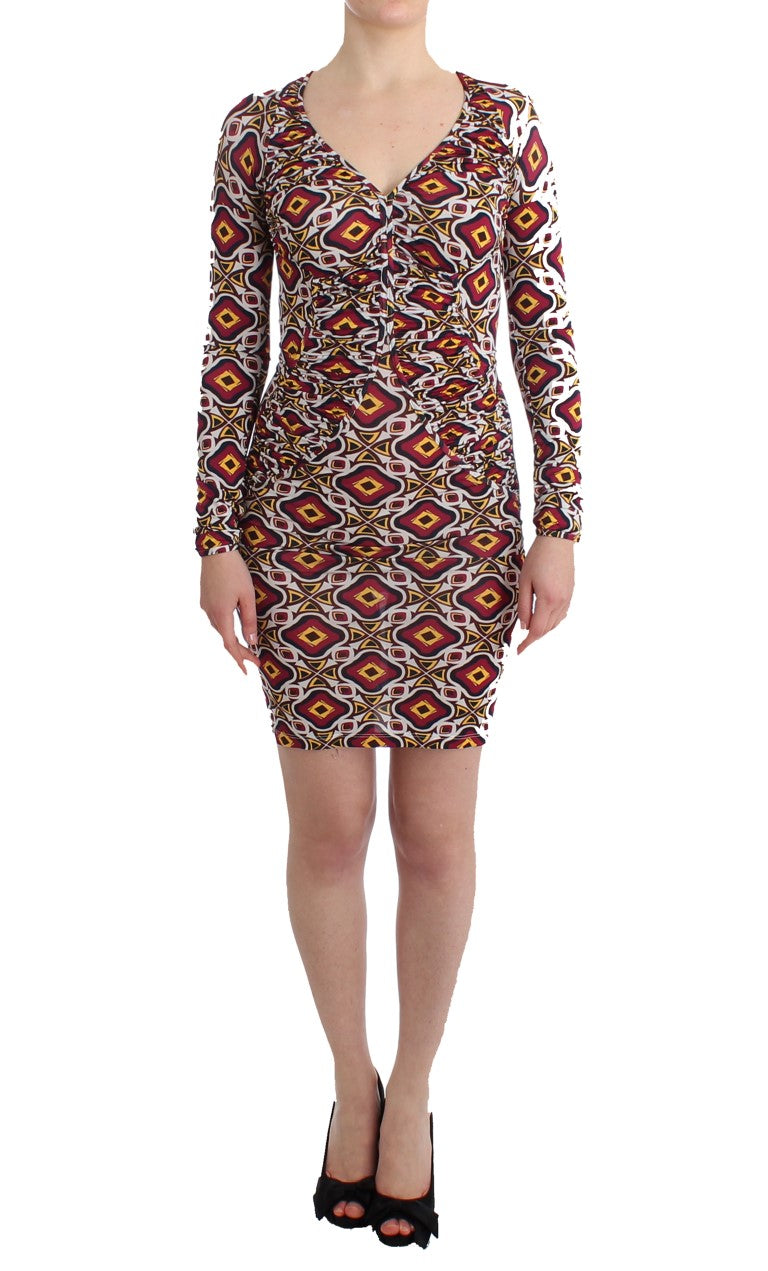 GF Ferre Multicolor Longsleeved Viscose Shift Dress | Regal Royce