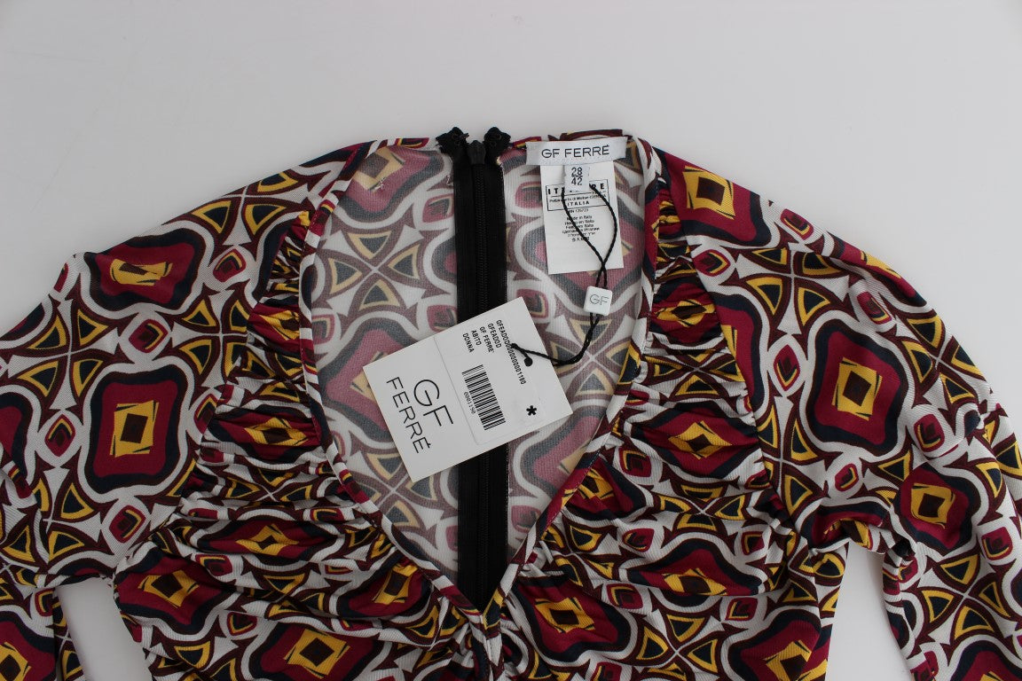 GF Ferre Multicolor Longsleeved Viscose Shift Dress | Regal Royce